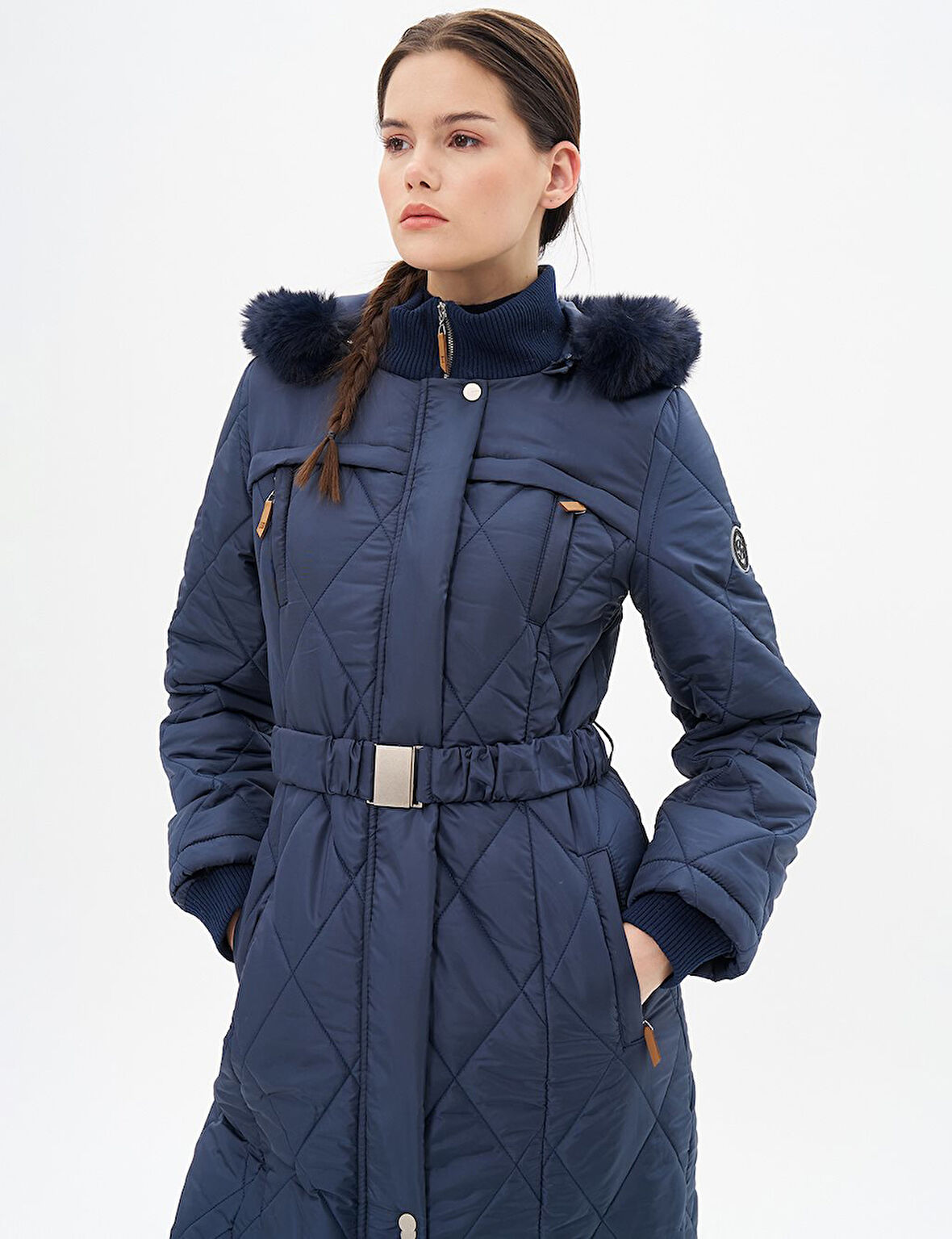 KAYRA Dik Yaka Fermuar Detaylı Kapitoneli Anorak Mont 27309