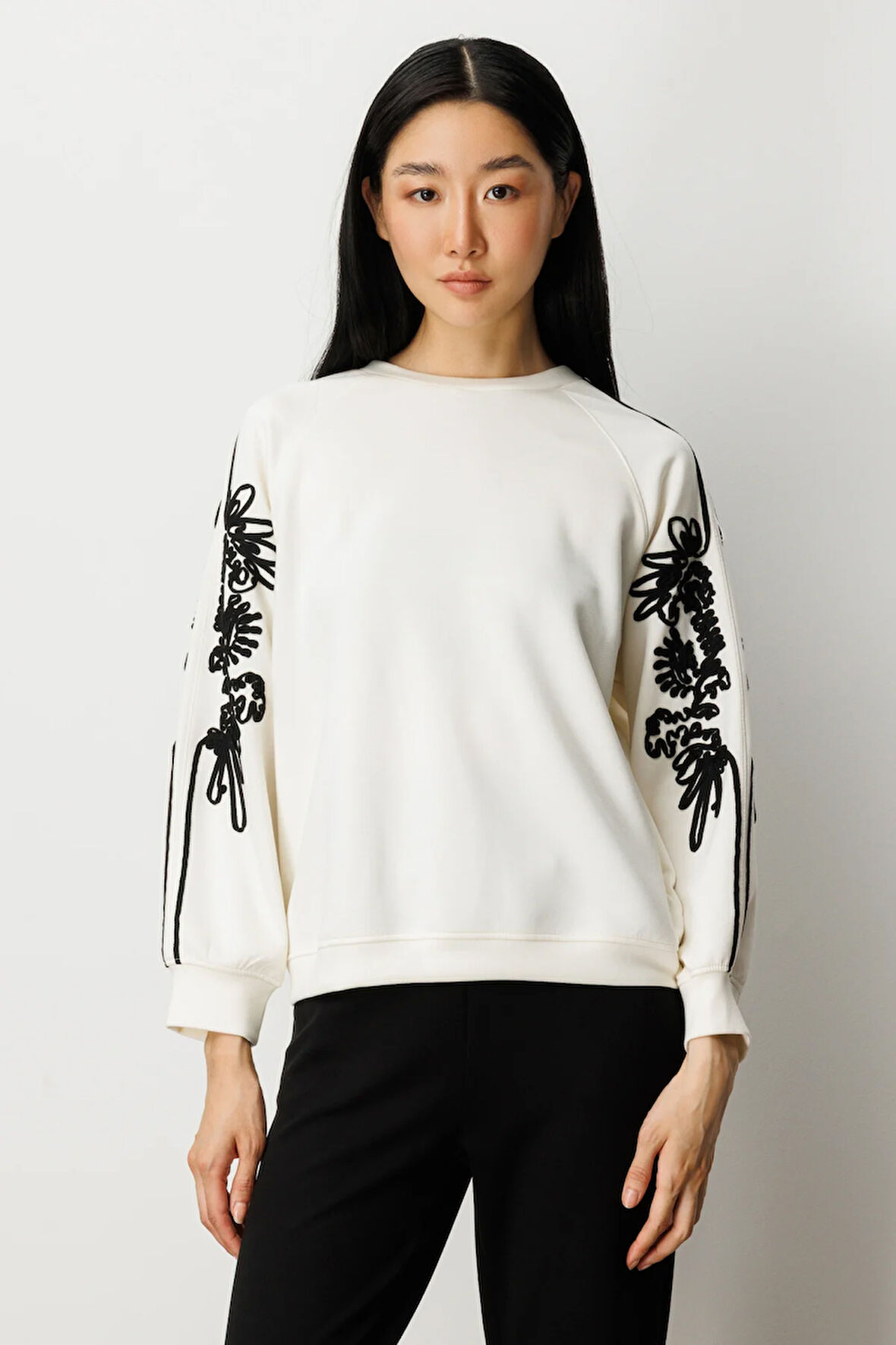 ON TRİKO Kolları İşlemeli Sweat 66323-26k