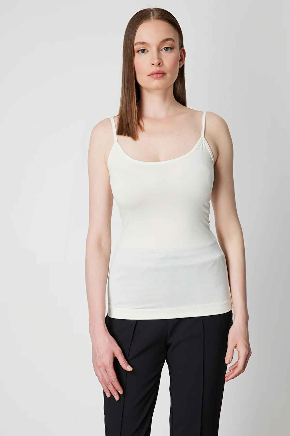 ON TRİKO Simli Kumaş Askılı Bluz 61391-26k