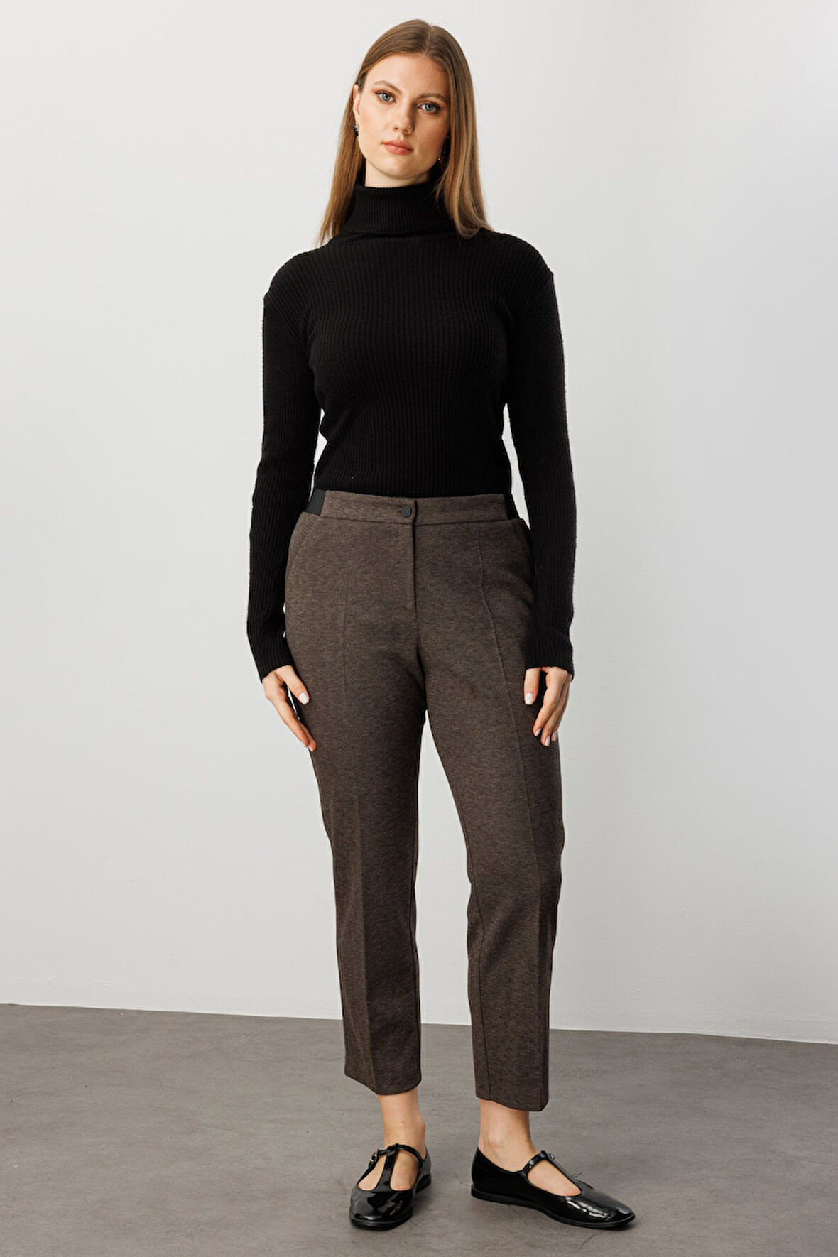 EKOL Beli Kalın Lastikli Dar Paça Pantolon 1019-26k