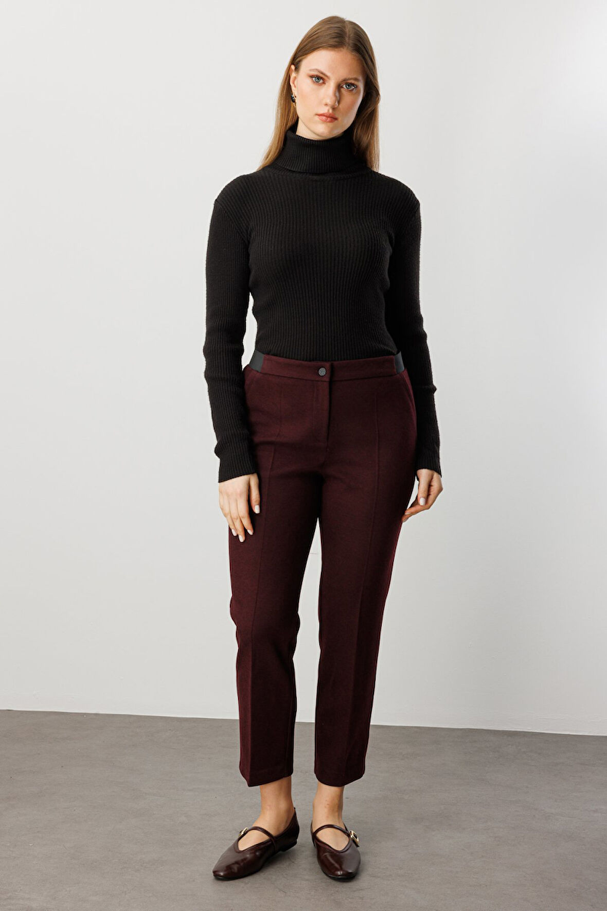 EKOL Beli Kalın Lastikli Dar Paça Pantolon 1019-26k