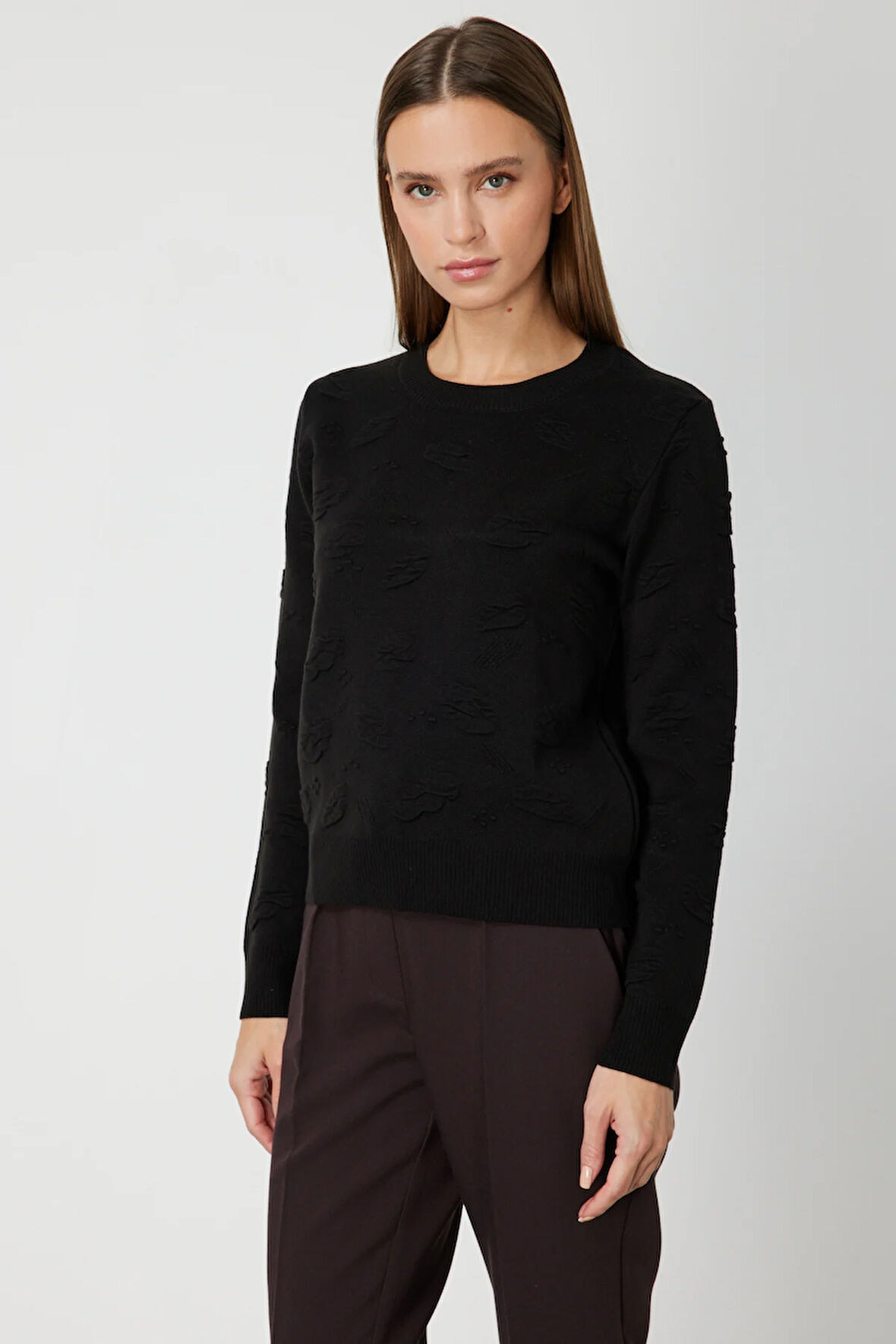 ON TRİKO Kabartmalı Triko Kazak 66363-26k