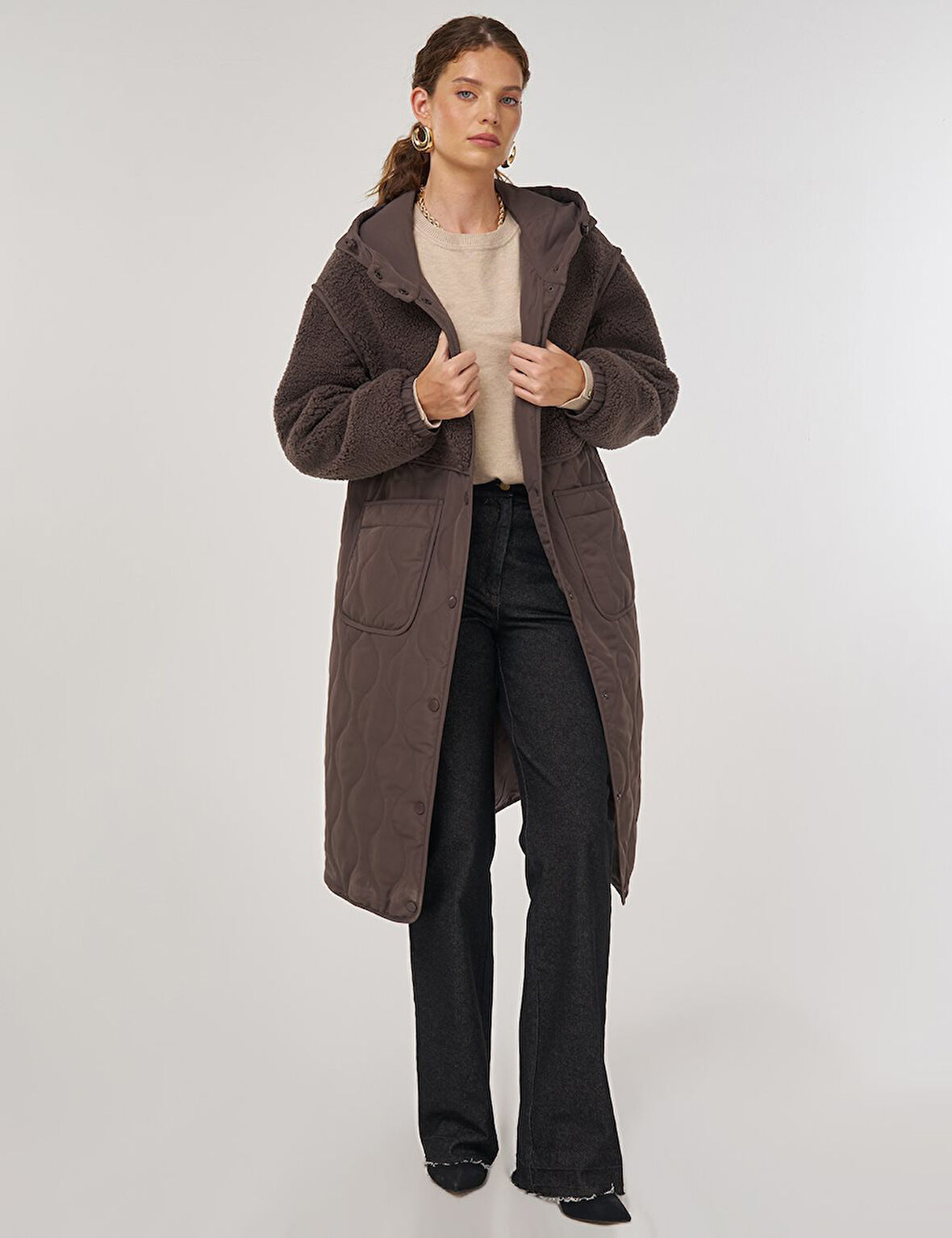 KAYRA Peluş Detaylı Anorak Mont 27352-26k