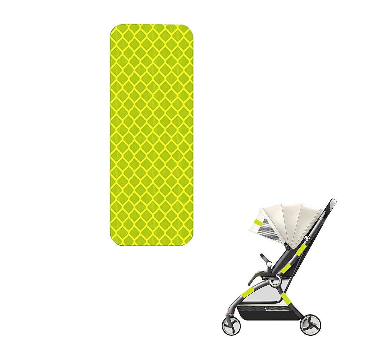 Microcase 10in1 Bebek Arabası Bisiklet Scooter Elbise için Güvenlik Emniyet Amaçlı Fosforlu Sticker Etiket Seti - SARI AL4999