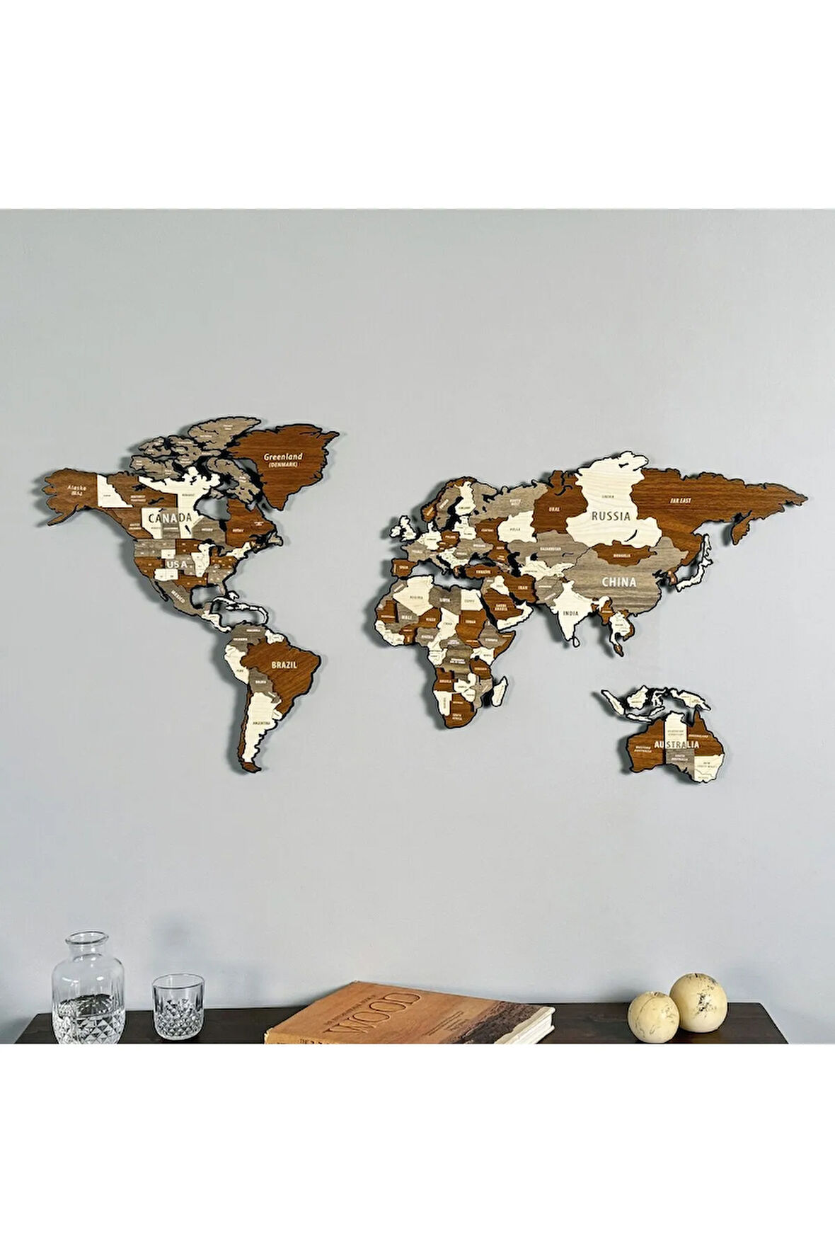 3D Metal Üzeri Ahşap Dünya Haritası, Ahşap Duvar Haritası, Gerçek Dünya Haritası, Yeni Dizayn Harita
