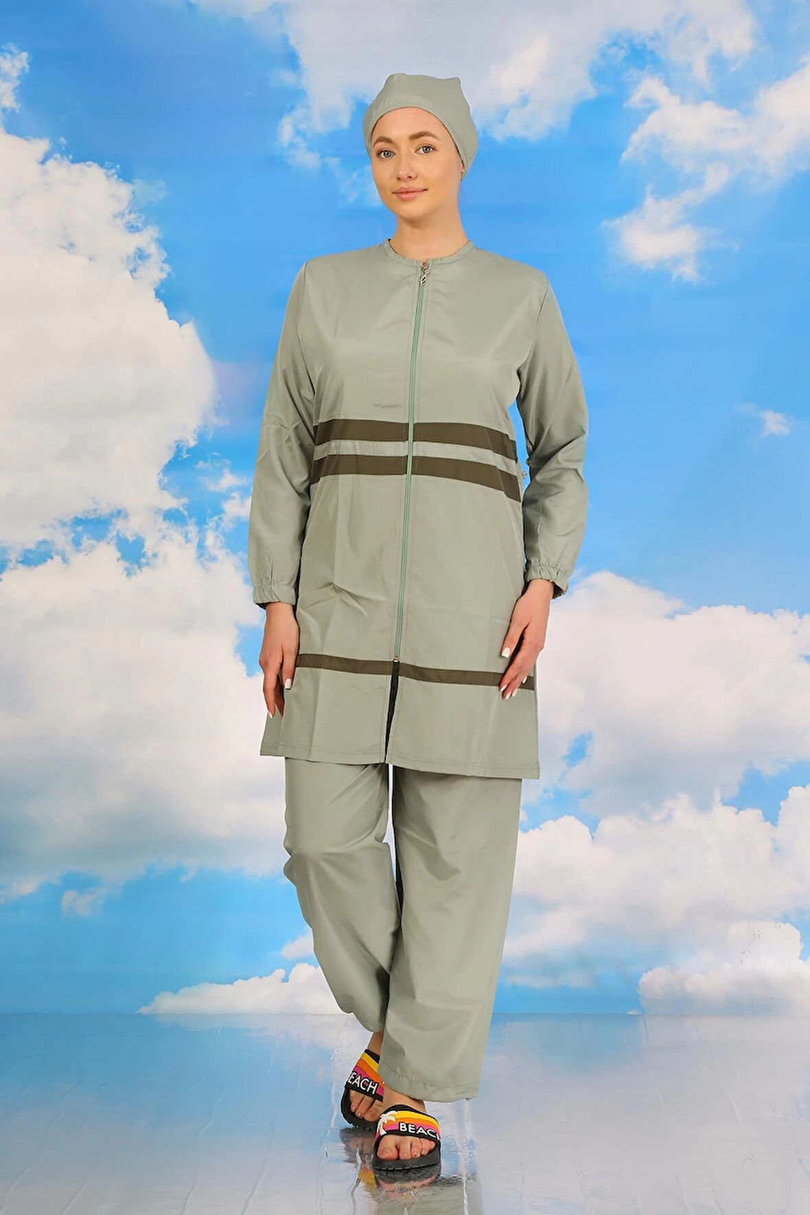 Giyim Kadın Tam Tesettür Mayo Su Yeşili