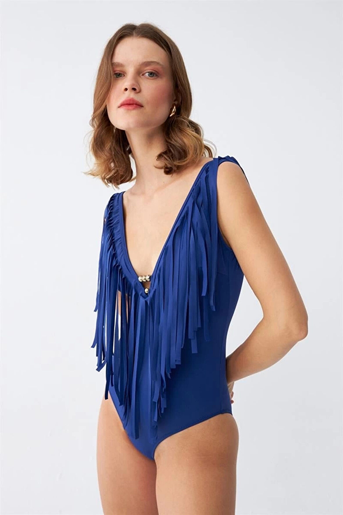 Giyim Kadın Püsküllü Mayo Saks