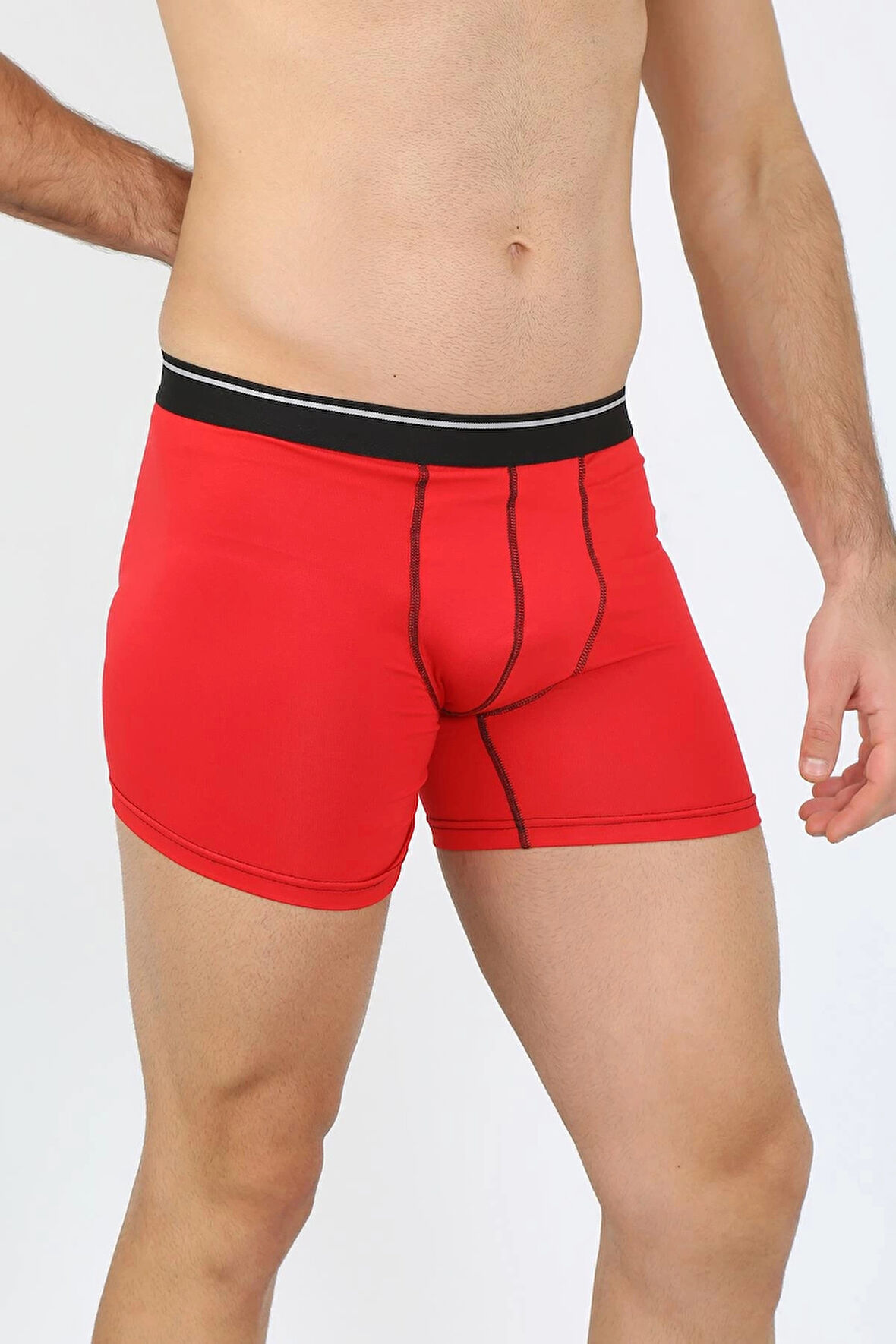 Giyim Erkek Pamuk Likralı Boxer Kırmızı