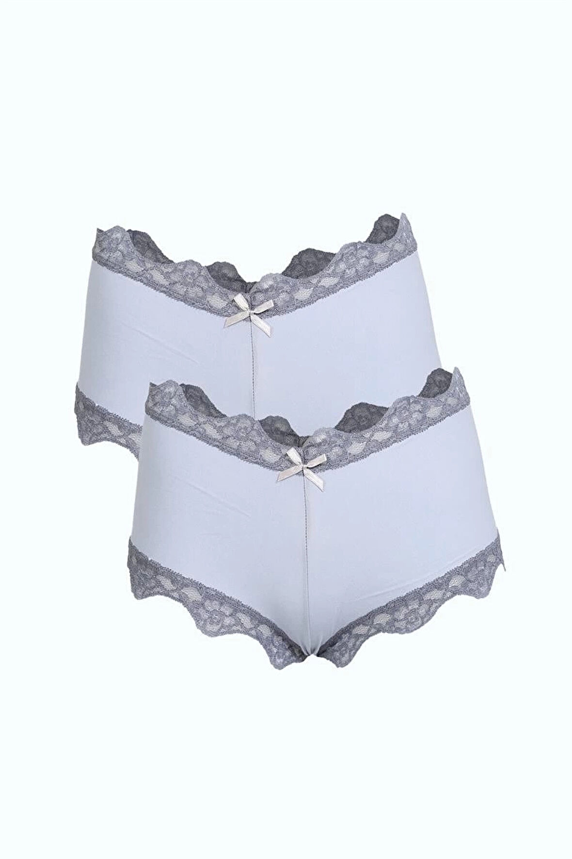 Giyim Kadın Pamuklu 2li Boxer Mavi