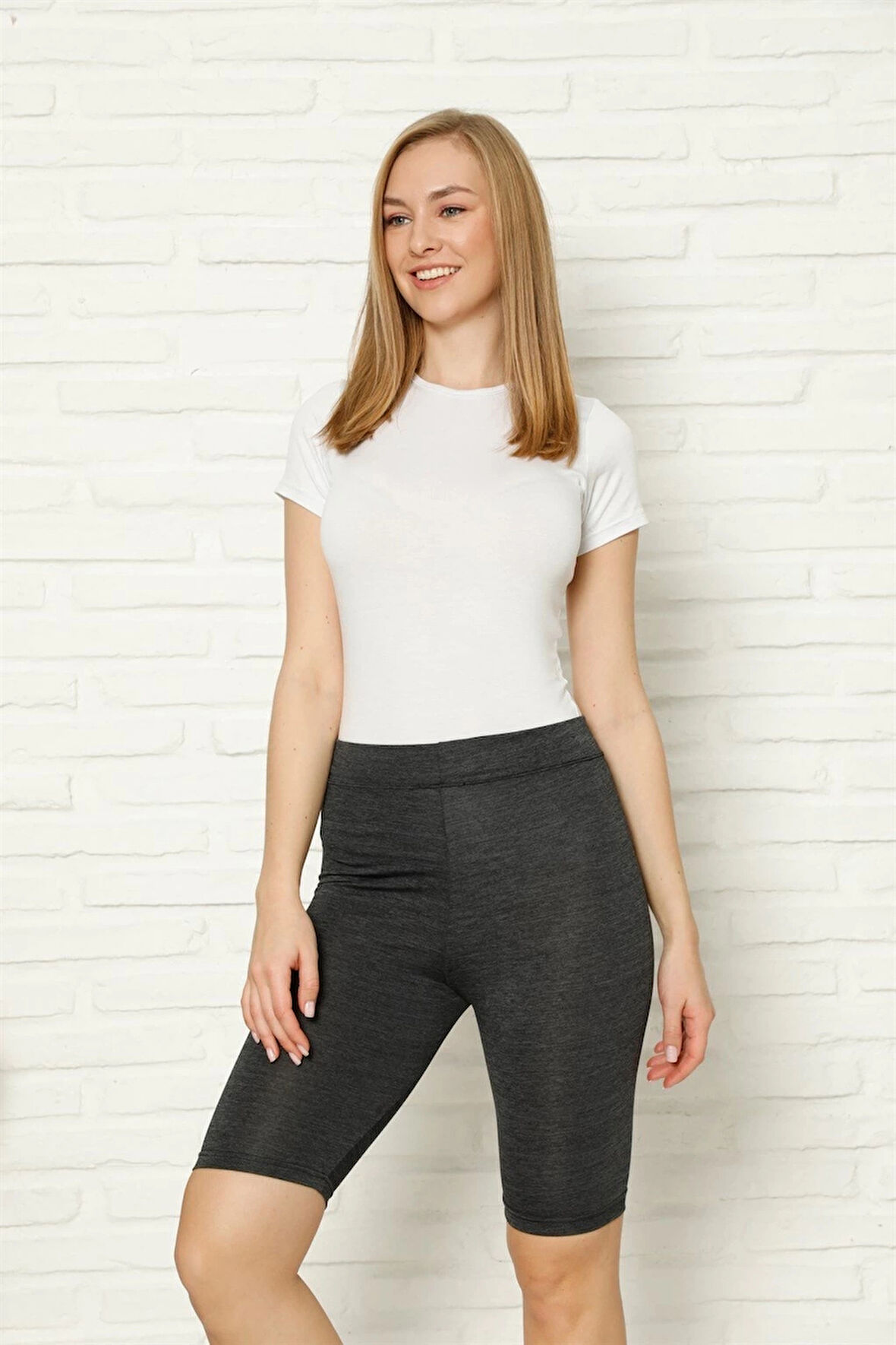 Giyim Penye Likralı Diz Üstü Antrasit