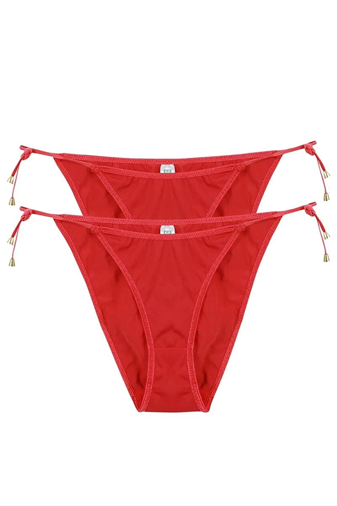 Giyim Kadın Kırmızı Yandan Bağlamalı 2'li String Slip