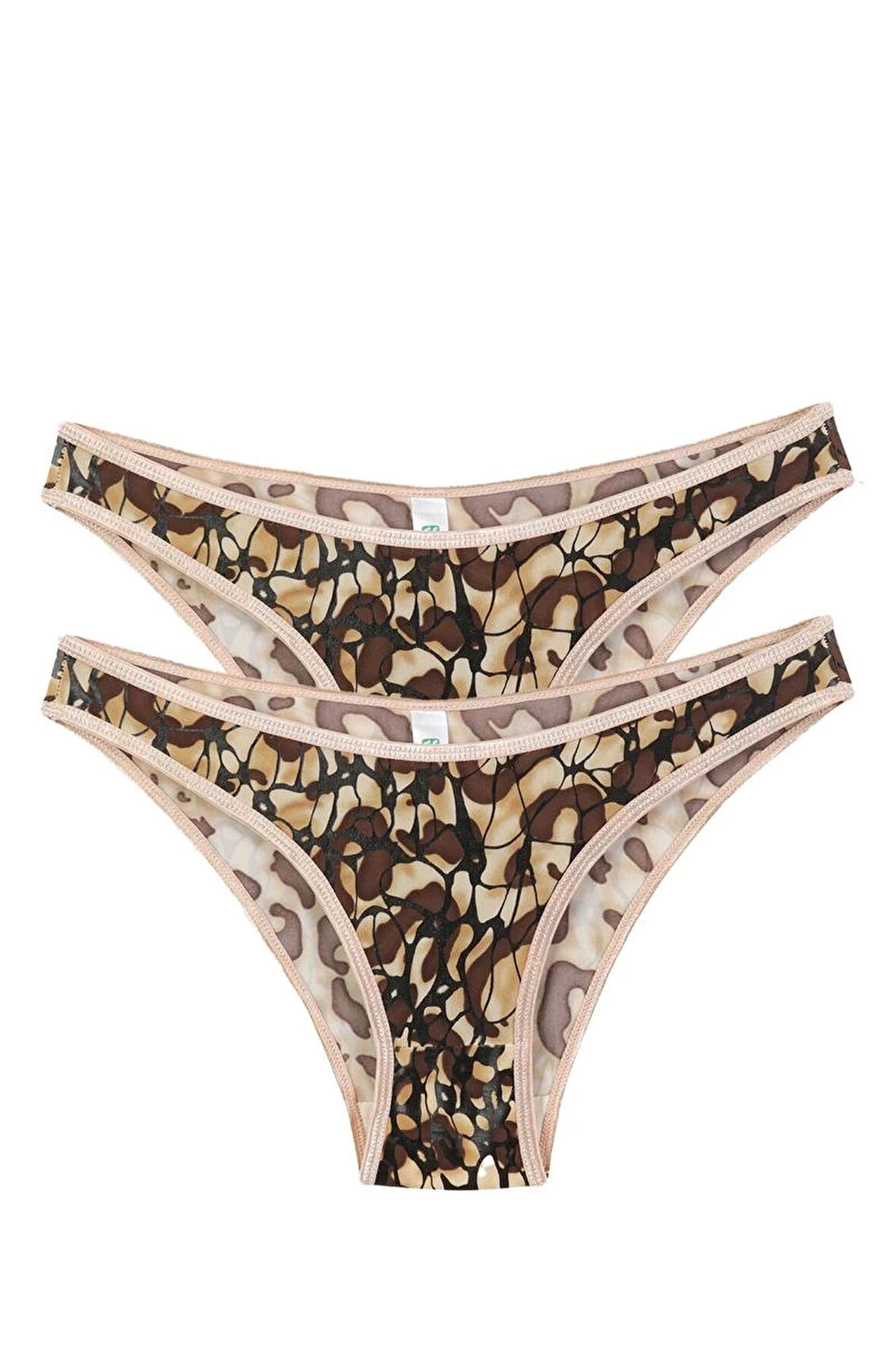 Giyim Kadın Kahverengi Desenli 2'li Slip