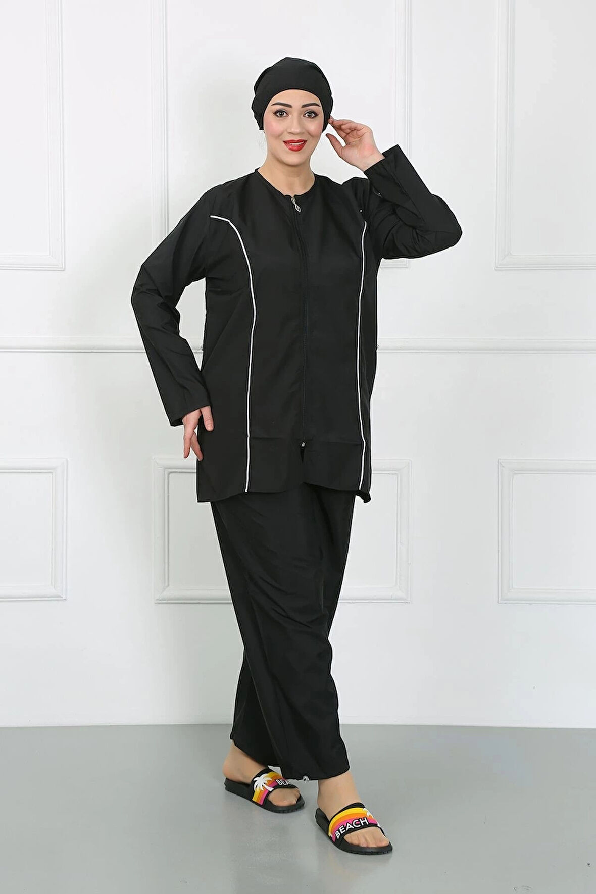 Giyim Büyük Beden Tesettür Büyük Mayo Siyah