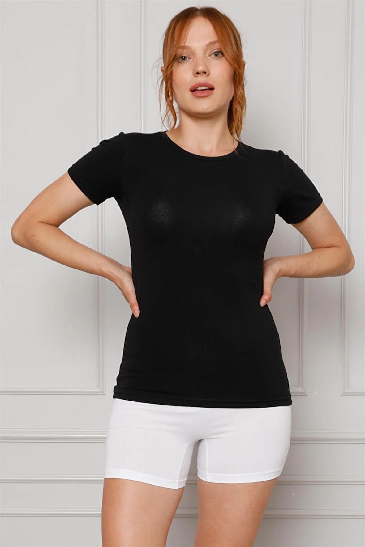 Giyim Kadın Penye Boxer Beyaz