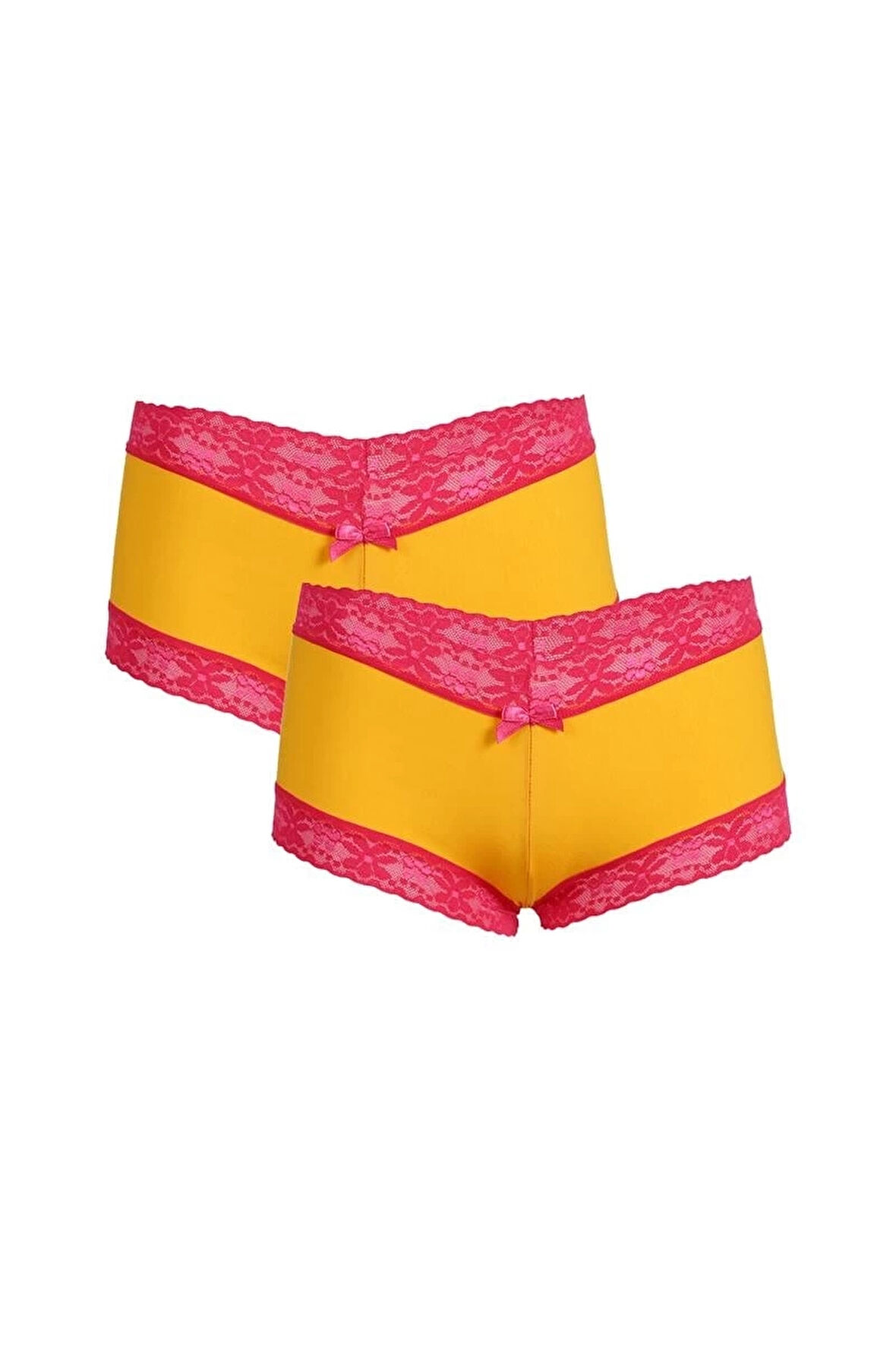 Giyim Kadın Pamuklu 2li Boxer Sarı