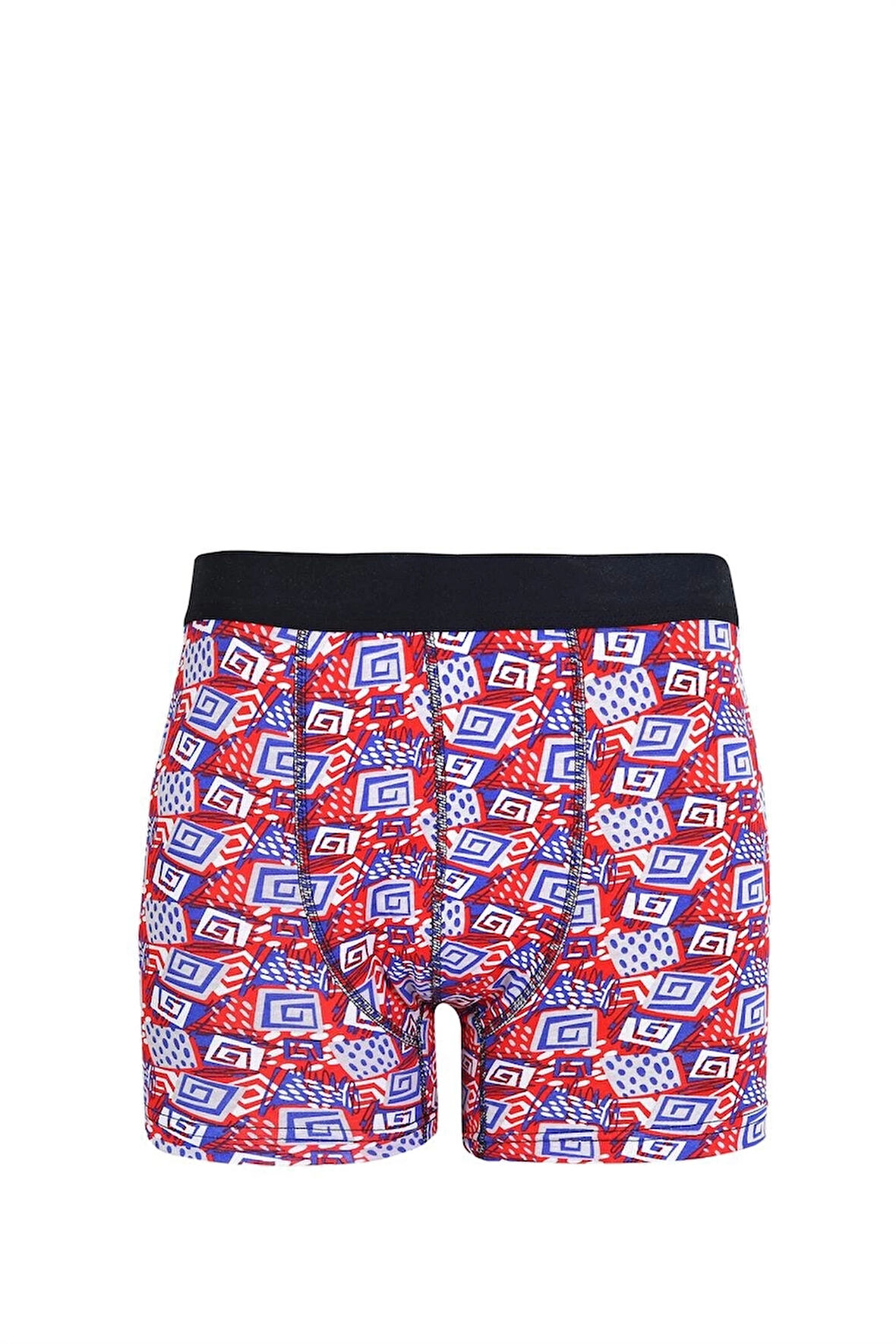 Giyim Erkek Penye Likralı Desenli Boxer Kırmızı