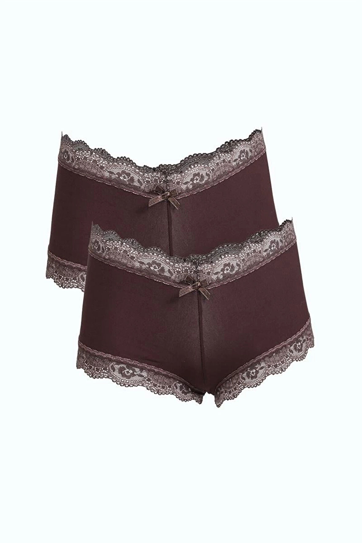 Giyim Kadın Pamuklu 2li Boxer Kahve