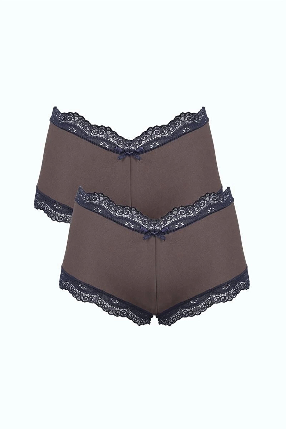 Giyim Kadın Pamuklu 2li Boxer Kahve