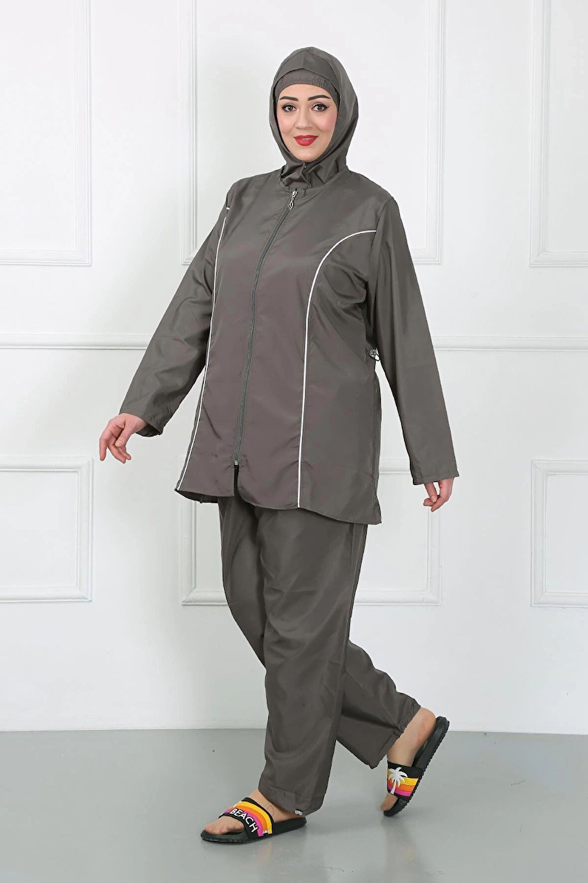 Giyim Büyük Beden Tesettür Büyük Mayo Füme