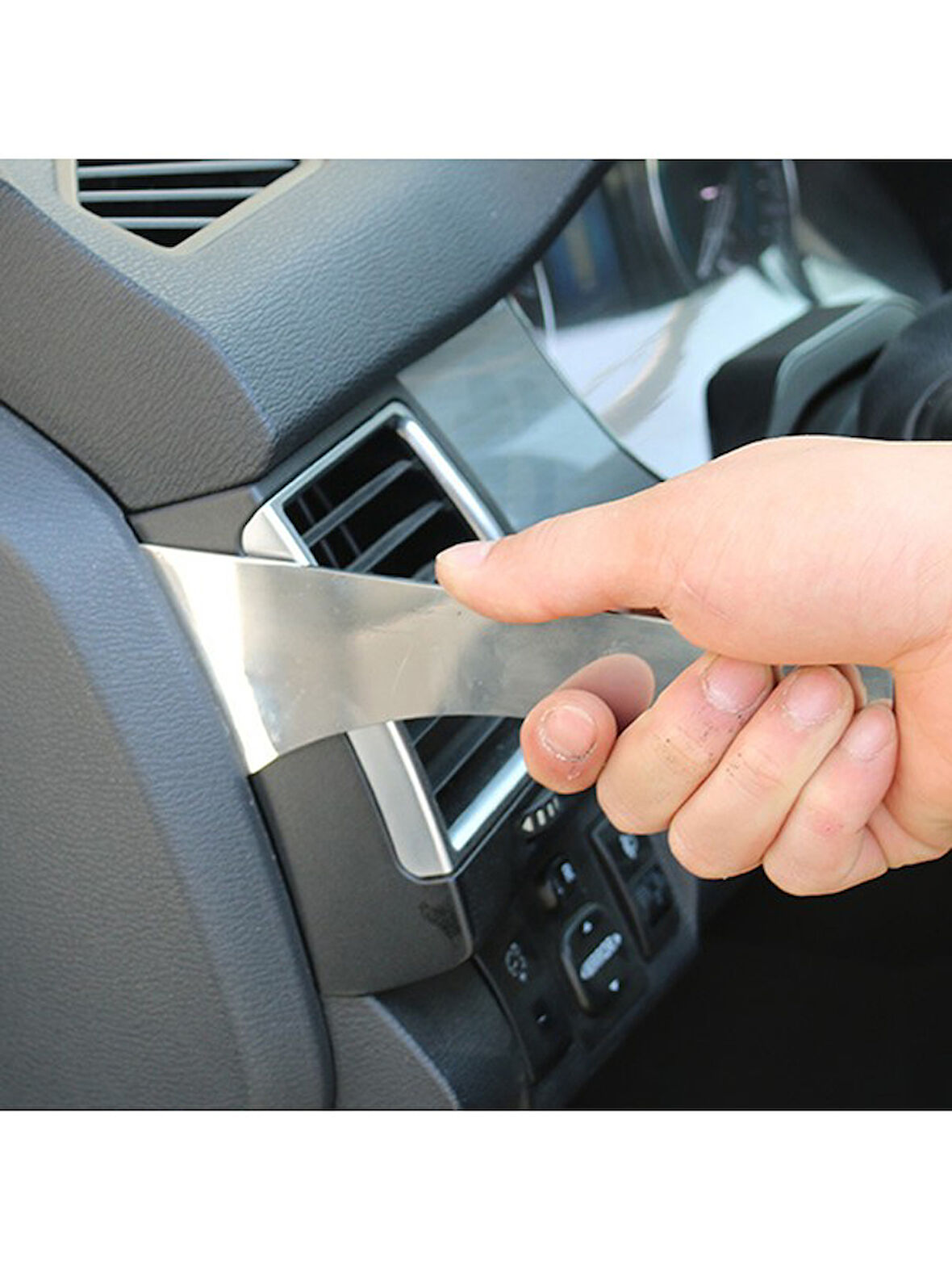 Paslanmaz Çelik Geniş Uçlu Radyo Panjur Torpido Sökücü Trim Sökme Aparatı