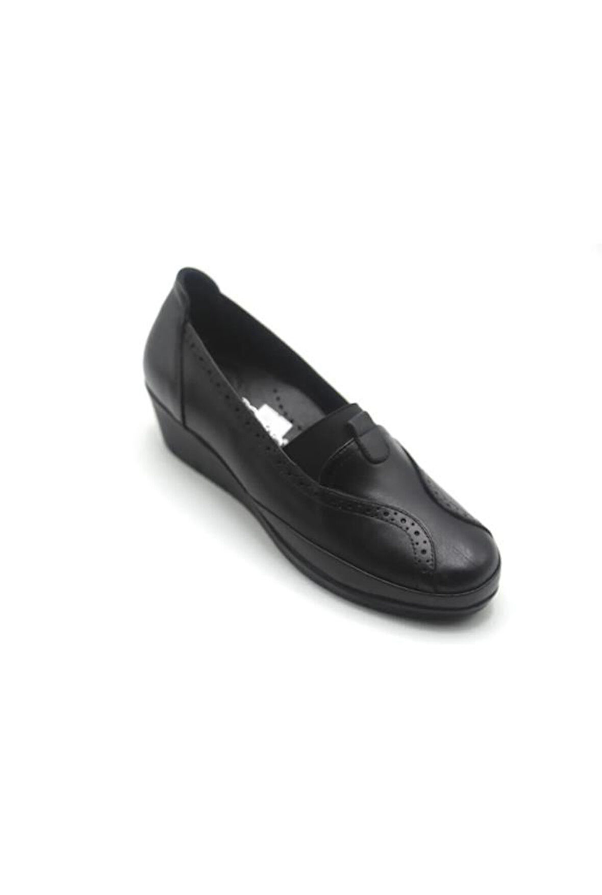 Scavia 888-24 Hakiki Deri Anatomik Lastikli Dolgu Topuk Kadın Ayakkabı