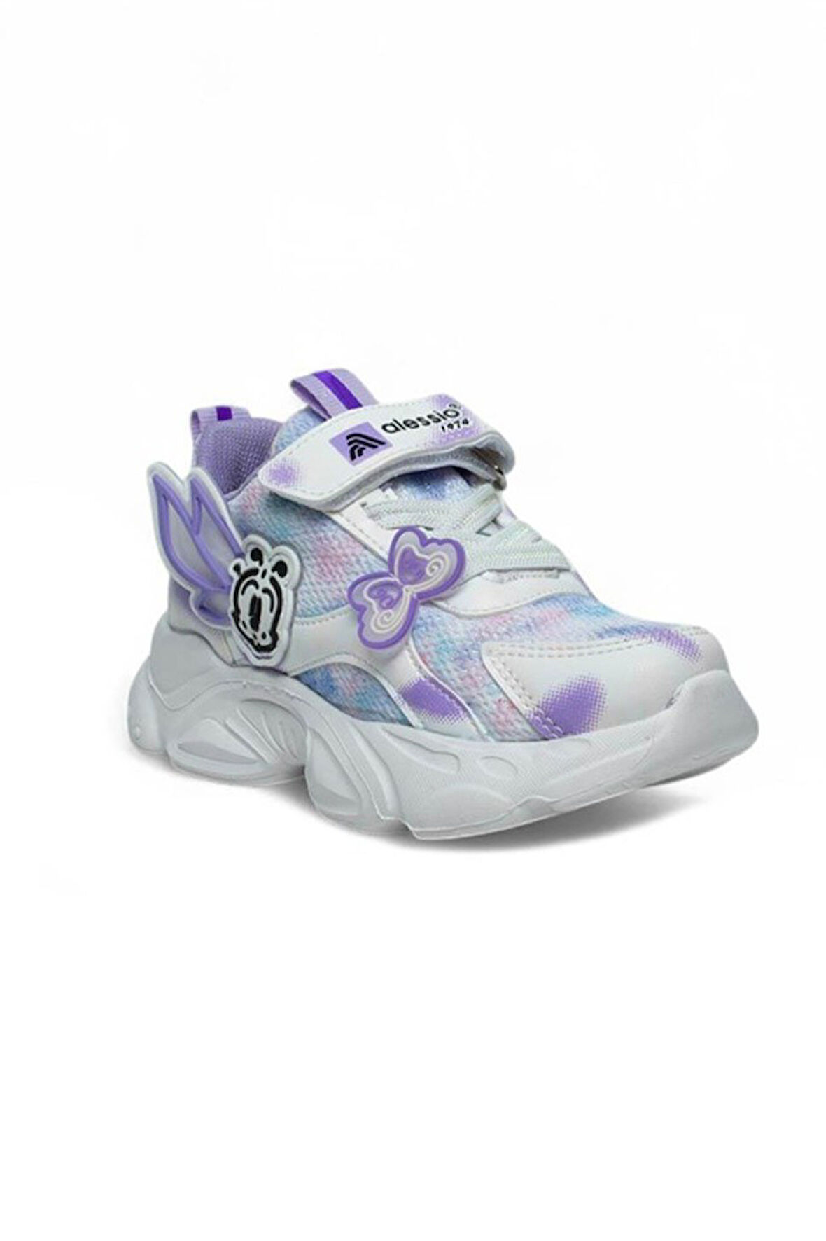 Alessio 034-25 Simli Kelebek Kız Çocuk Sneaker Beyaz Lila 31-35
