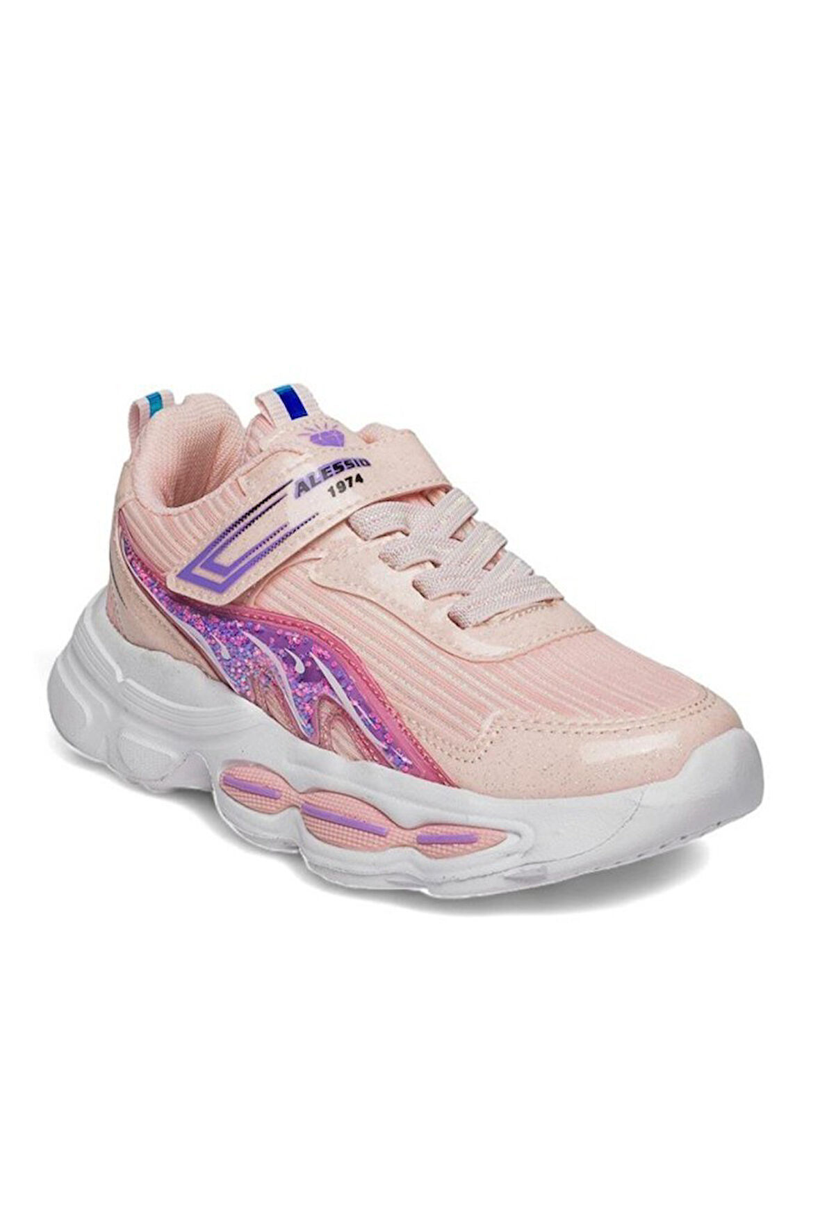 Alessio 010-25 Simli Maskotlu Kız Çocuk Sneaker Pudra Pembe 31-35