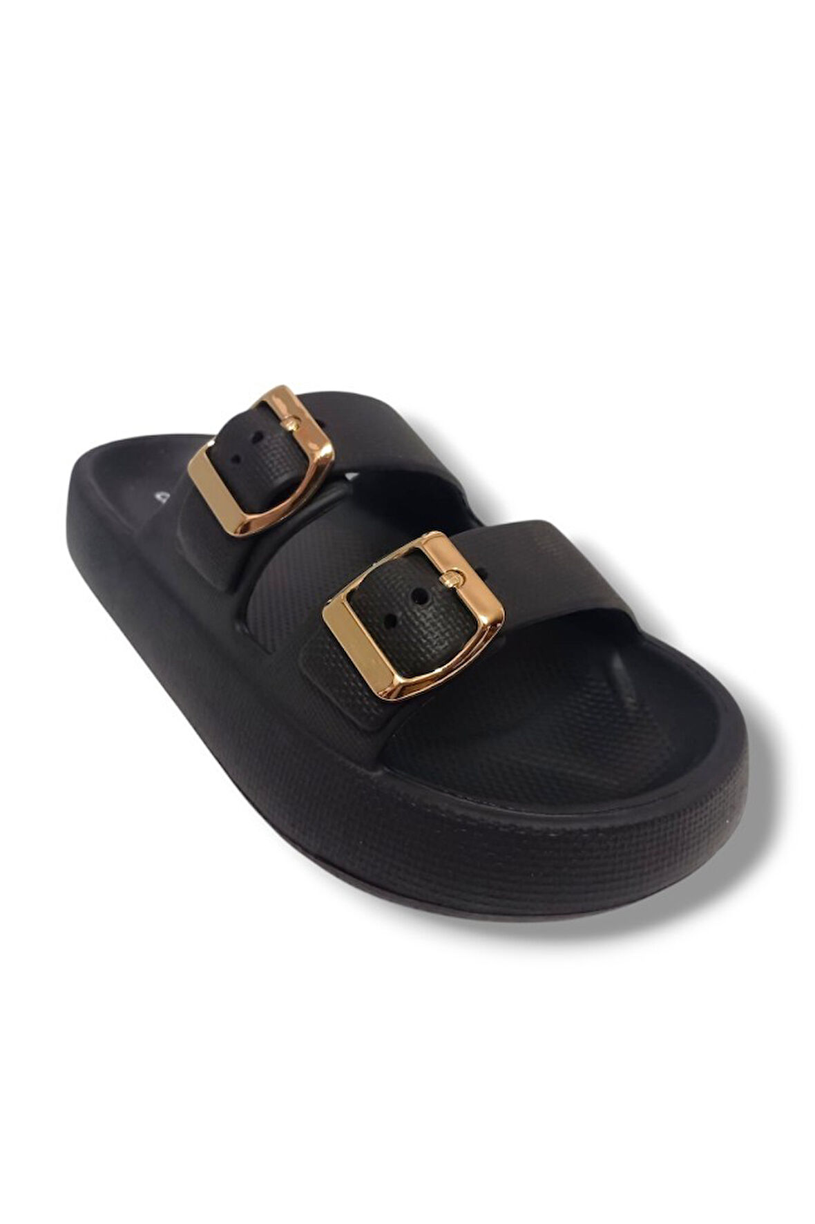 Akınal E282.Z.0003-25 Eva Çift Bant Anatomik Terlik Siyah Altın 36-40