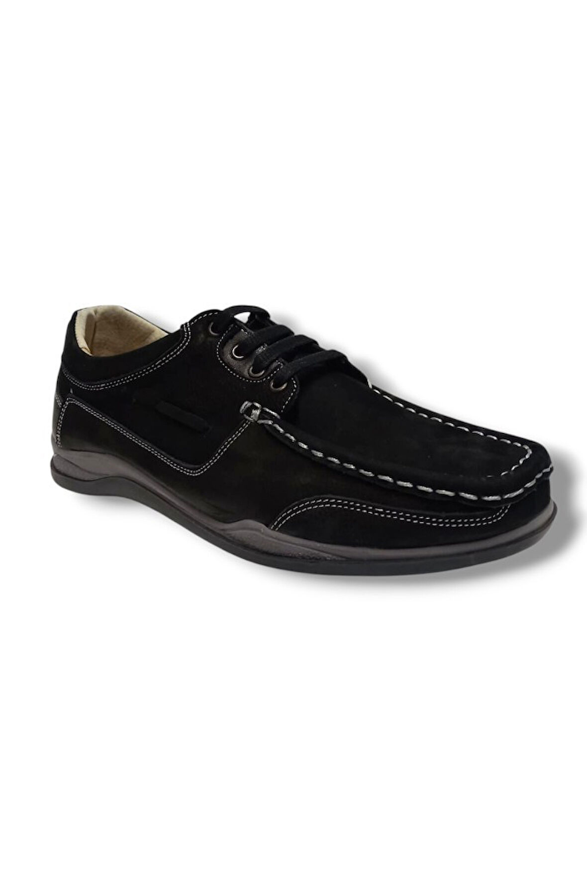 Master 1712-25 Hakiki Nubuk Deri Casual Erkek Ayakkabı Siyah