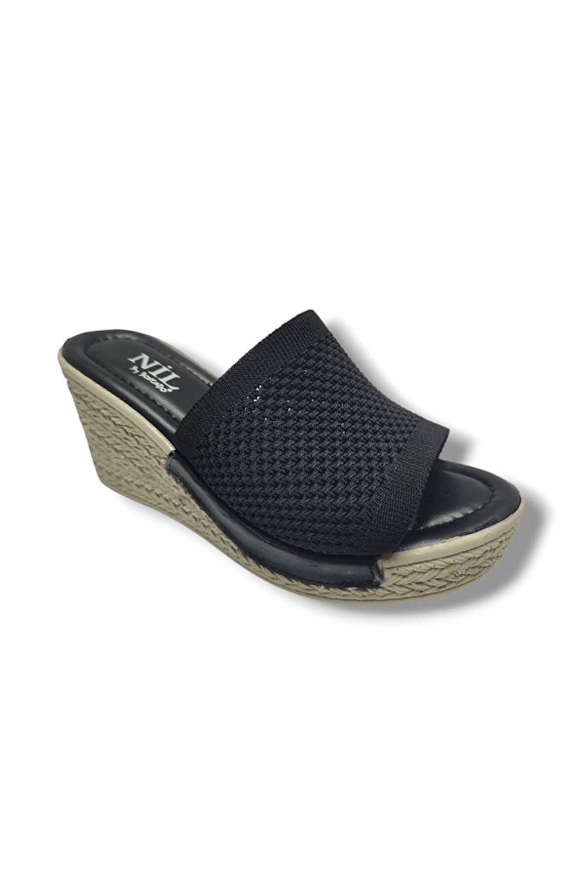 Daye 9905-25 Triko Hasır Taban Dolgu Topuk Kadın Terlik