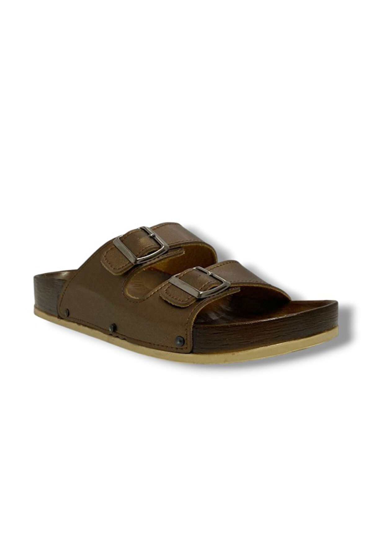 Parmi 23051-25 Deri Anatomik Çift Bant Terlik 36-40