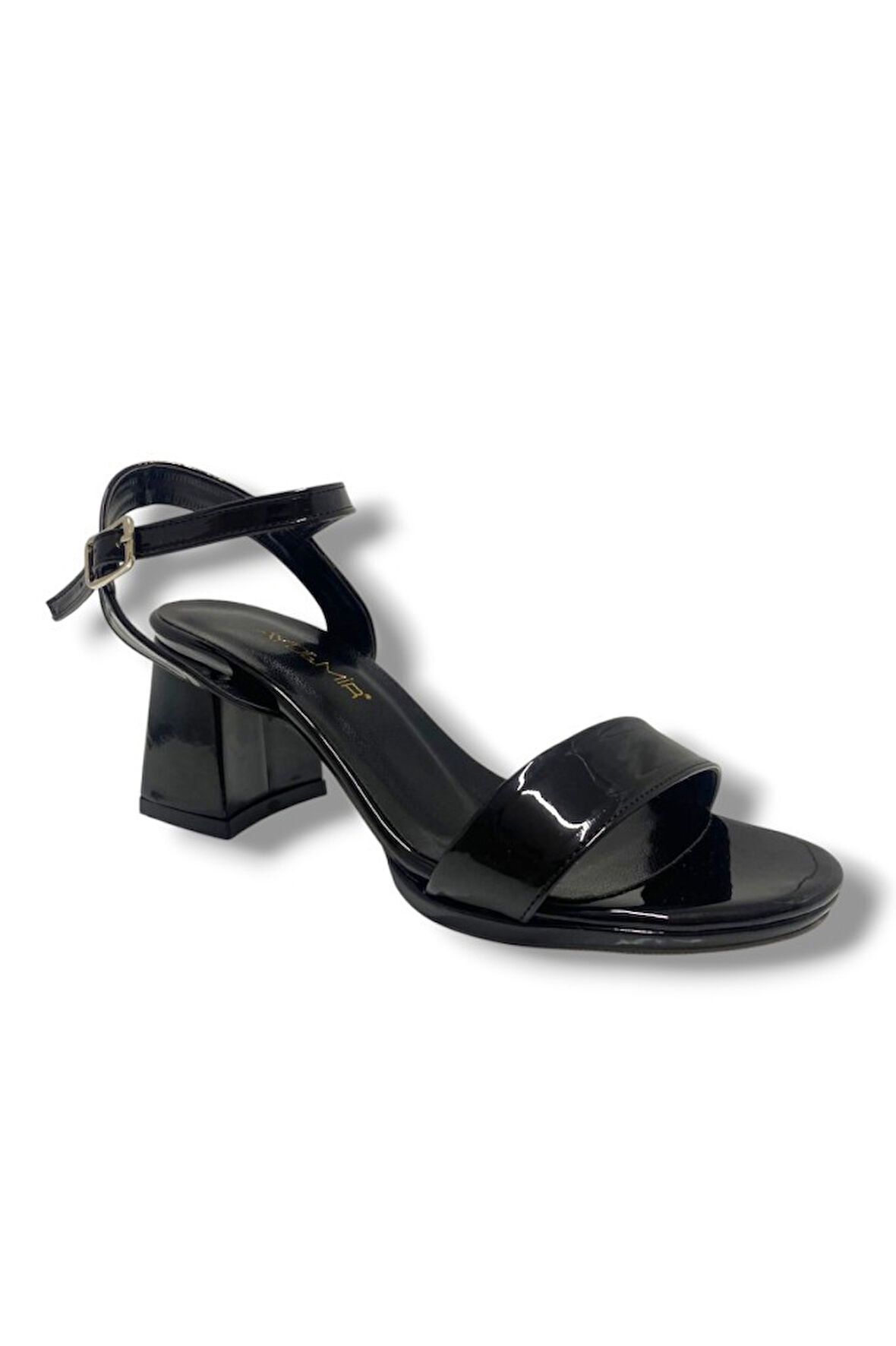 Aydemir 1441-25 Rugan Tek Bant Kalın Topuk Kadın Sandalet