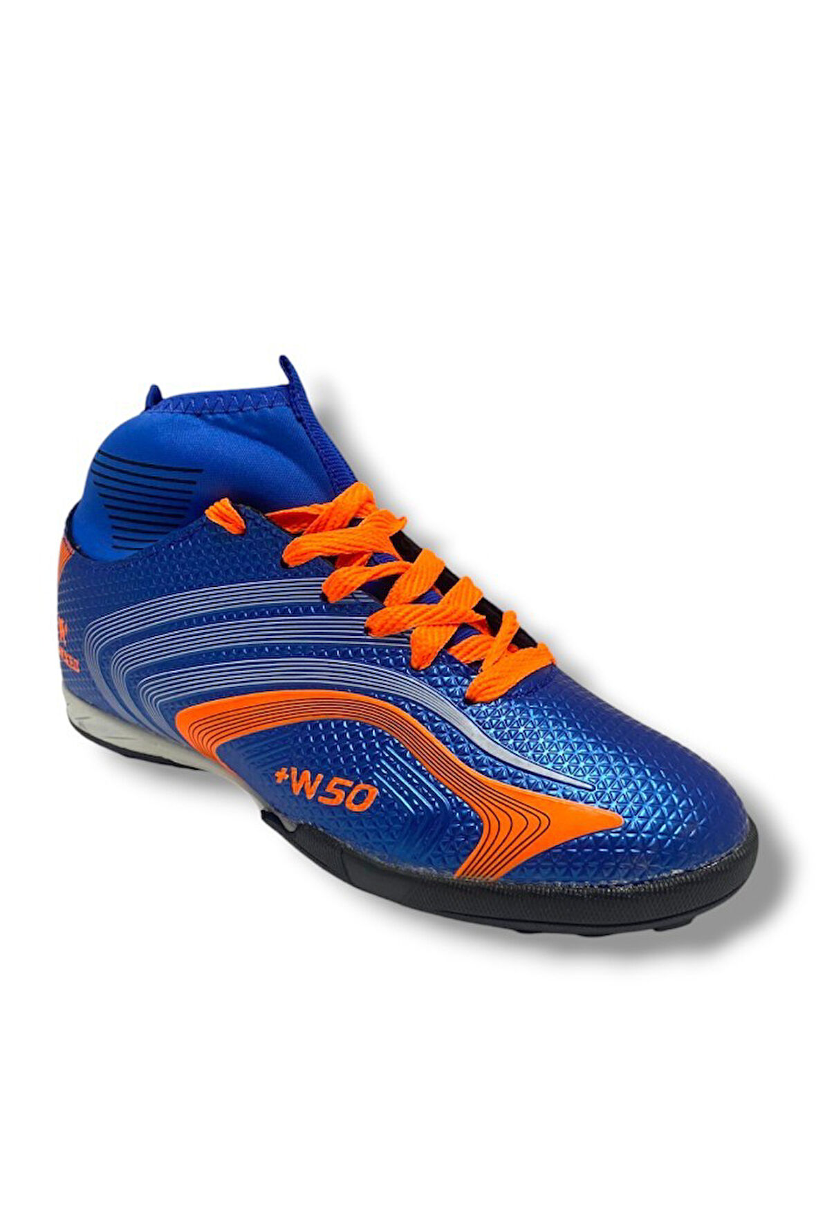 Walked 435-25 Çocuk Çoraplı Halı Saha Krampon Mavi Turuncu 36-39