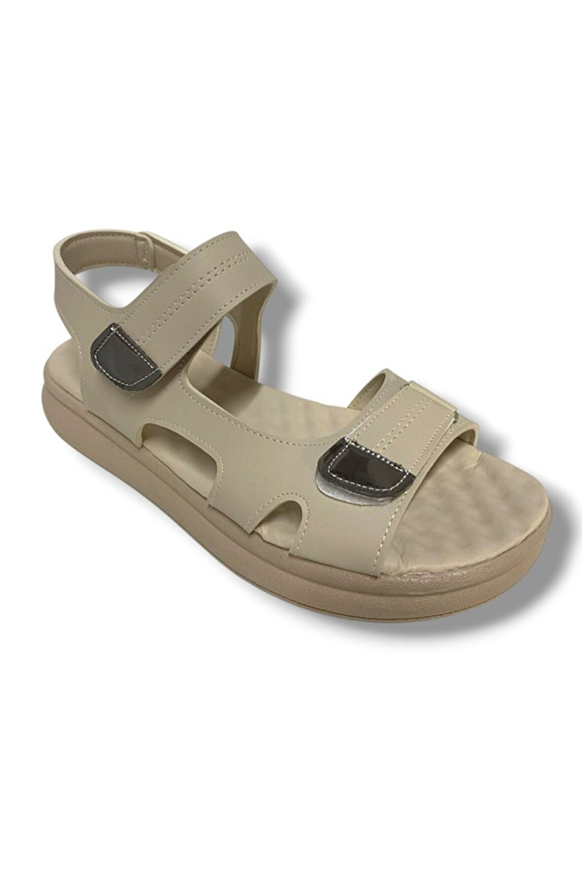 Şanzelize K401-25 Deri Anatomik Cırt Bantlı Kadın Sandalet