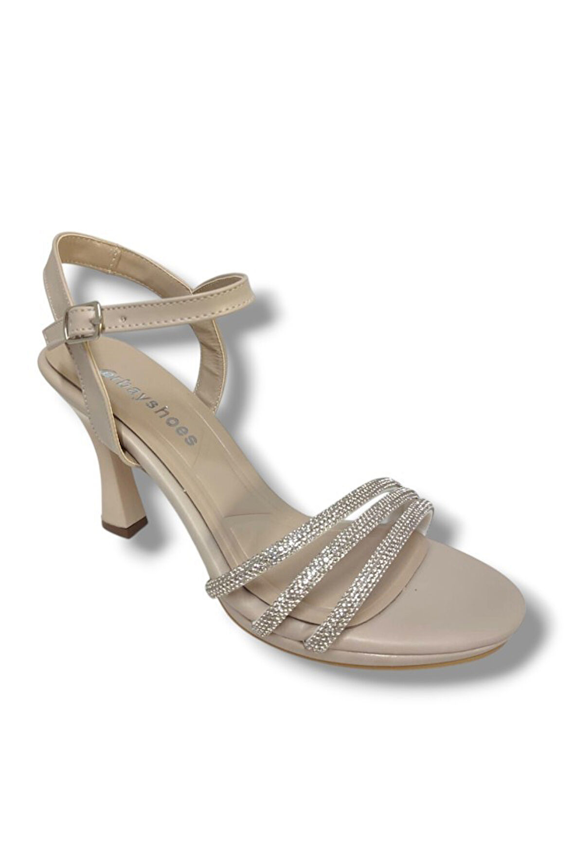 Erbay 84-25 Deri 3 Bant Taşlı Kadın Sandalet