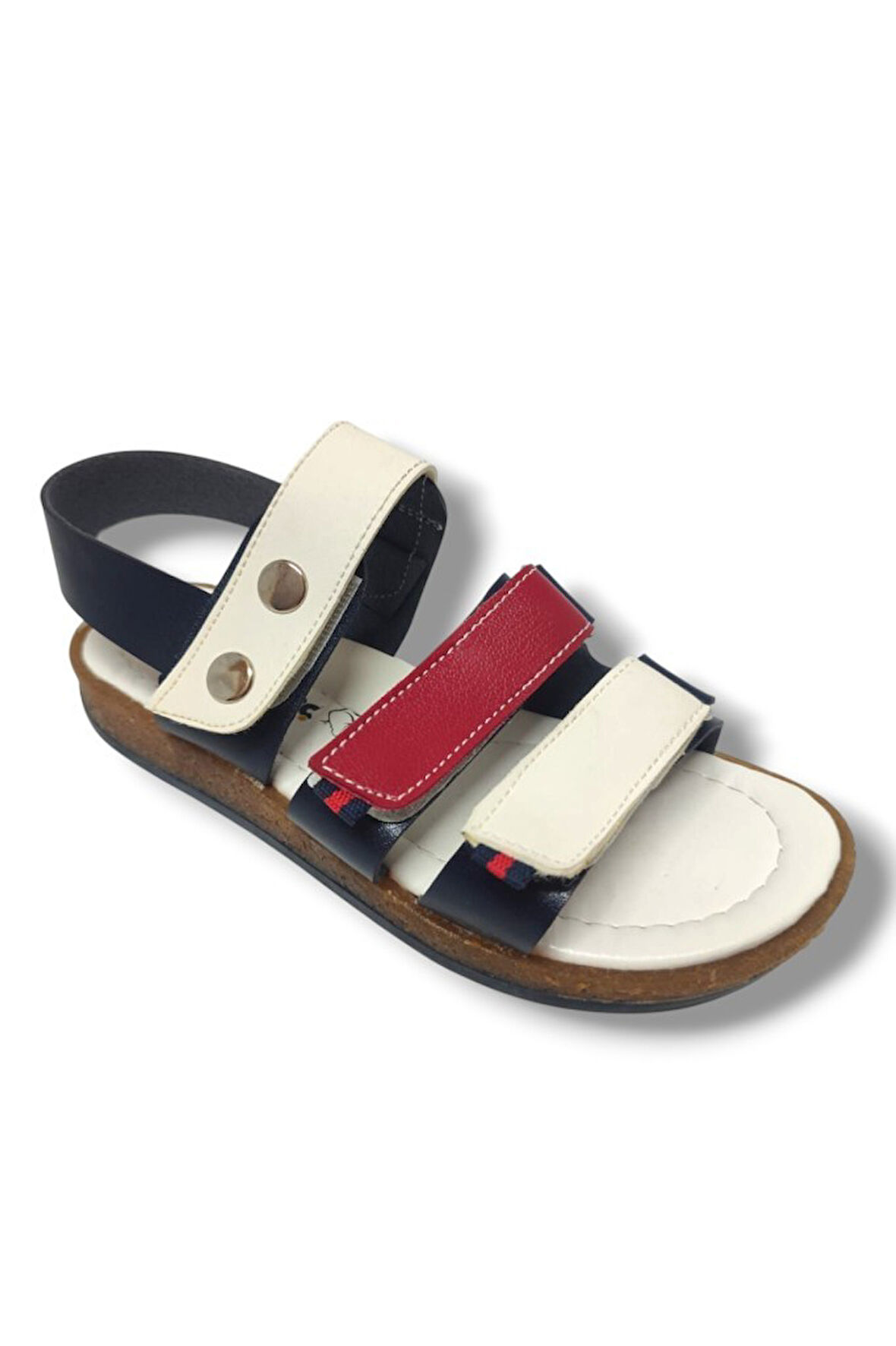 Şiringenç 1507-20 Anatomik 3 Çirt Bant Erkek Çocuk Sandalet Lacivert Kırmızı 31-36