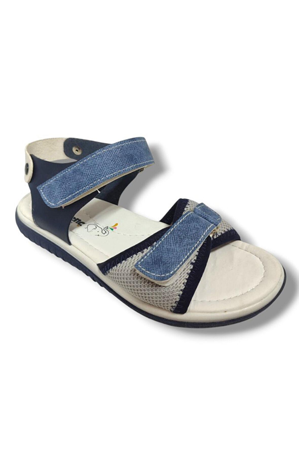 Şiringenç 1541-20 Anatomik Çirt Bant Örgü Kumaş Erkek Çocuk Sandalet Lacivert Mavi 31-36