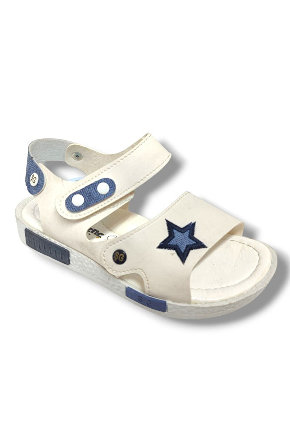 Şiringenç 1542-20 Anatomik Çirt Bant Yıldız Erkek Çocuk Sandalet Beyaz Mavi 26-30