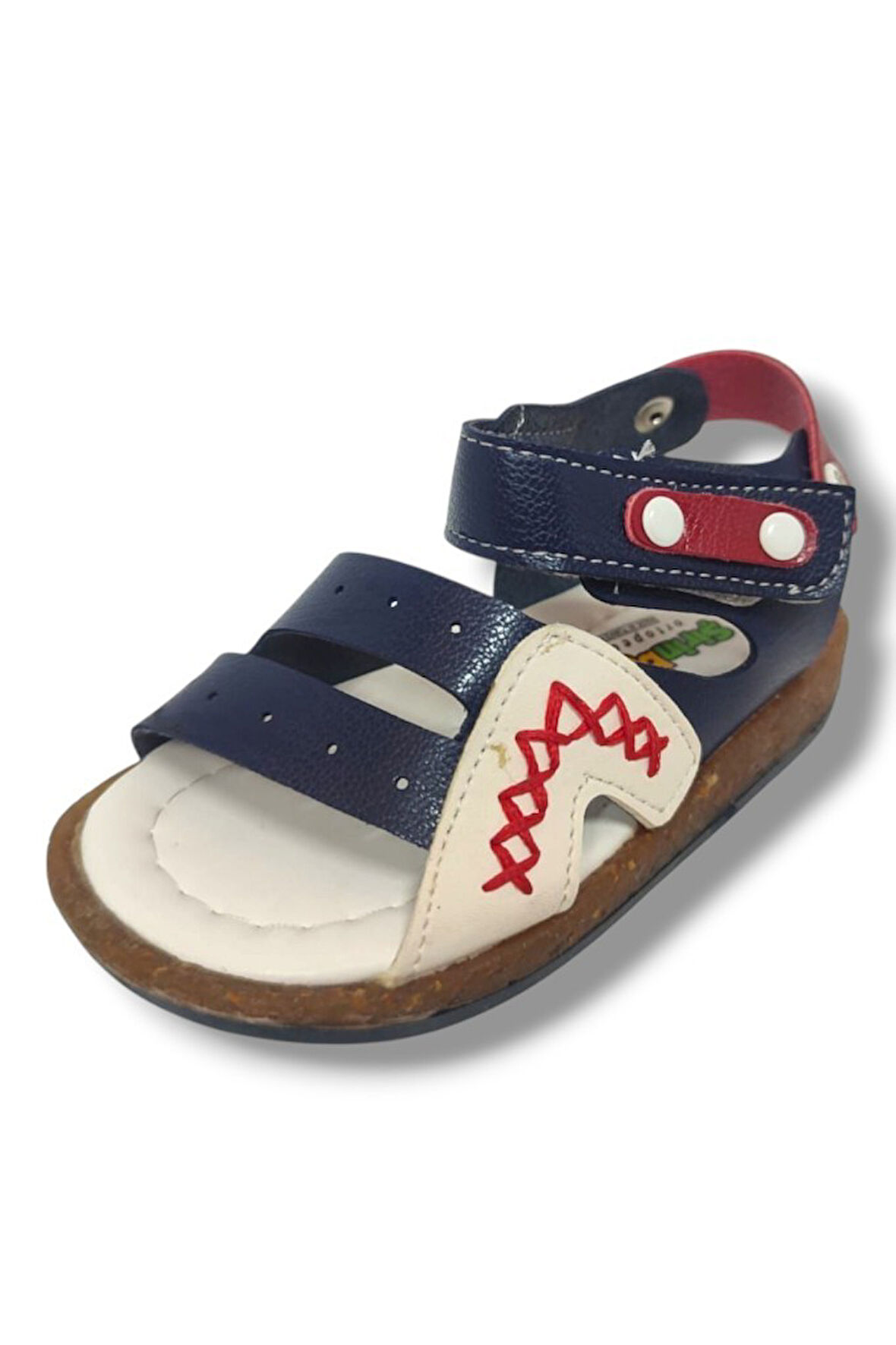 Şirinbebe 1546-20 Anatomik Dikiş Çirtli Erkek Çocuk Sandalet Lacivert Beyaz 21-25