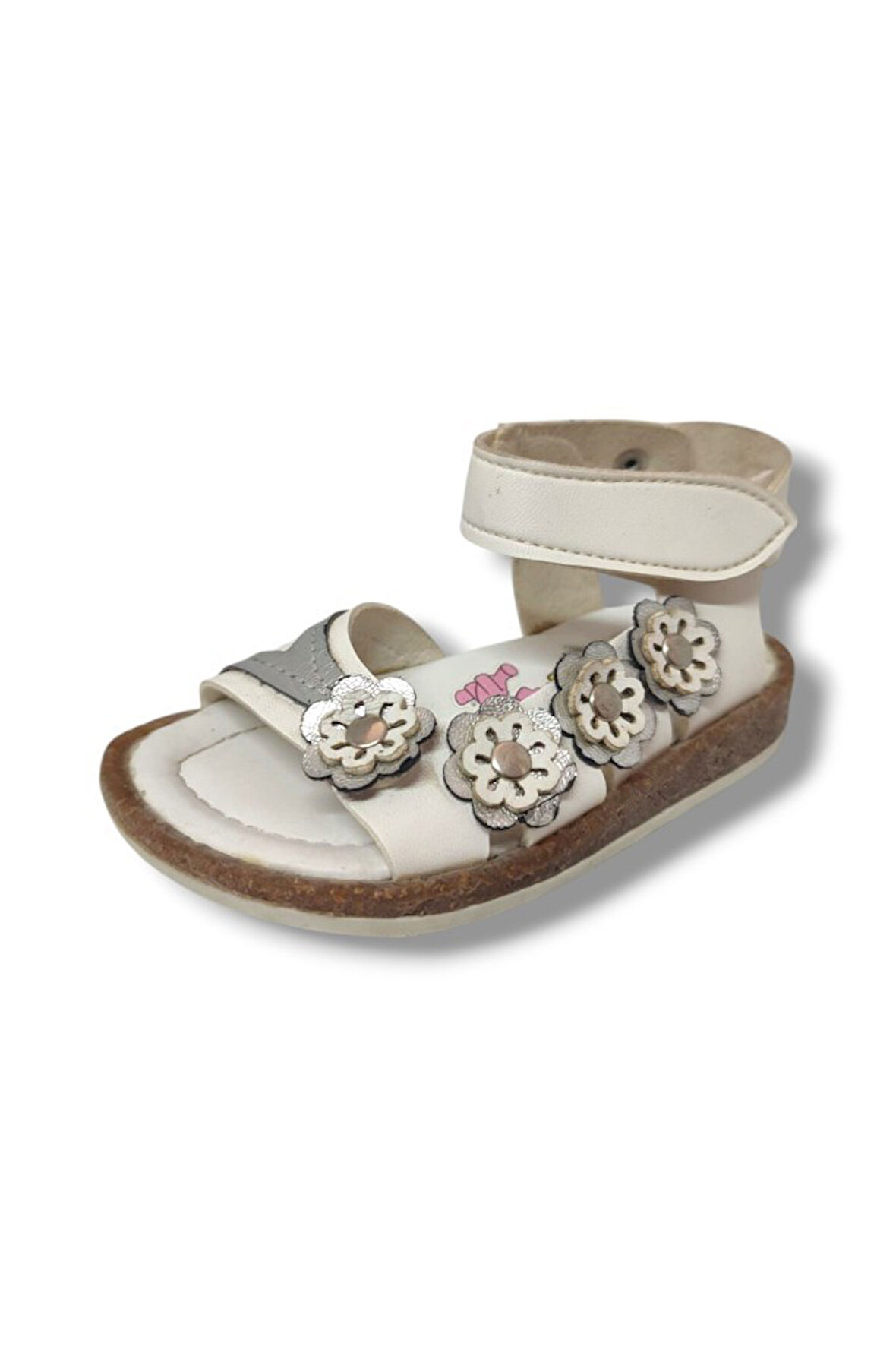 Şiringenç 1613-20 Anatomik 4 Çiçekli Tek Cırtlı Kız Çocuk Sandalet 21-25