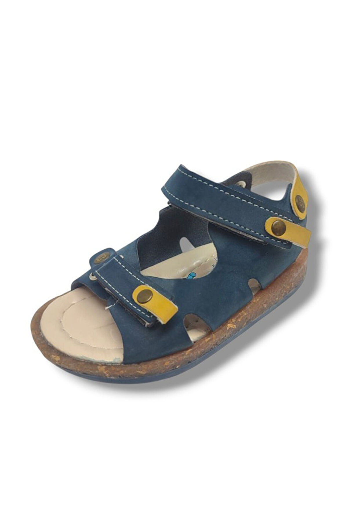 Şirinbebe 1688-20 Çift Cırt Tokalı Erkek Çocuk Sandalet Lacivert Sarı 21-25