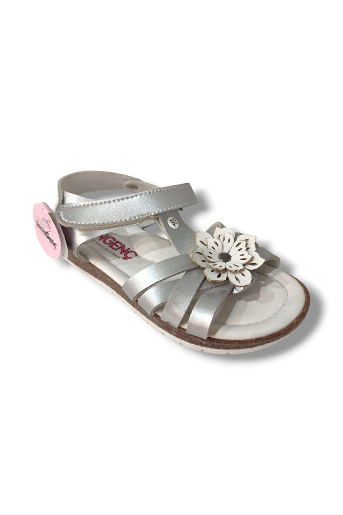 Şiringenç 1702-20 Çapraz Desen Çiçekli Kız Çocuk Sandalet 26-30