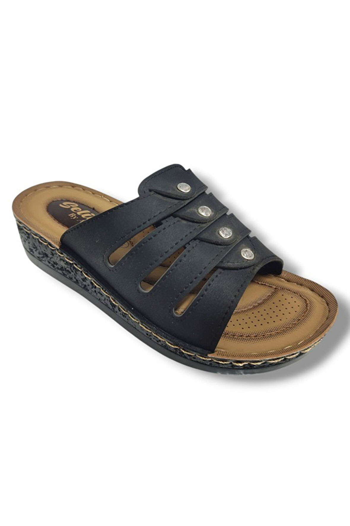 Selin 323-25 Deri Anatomik Dolgu Topuklu Kadın Terlik