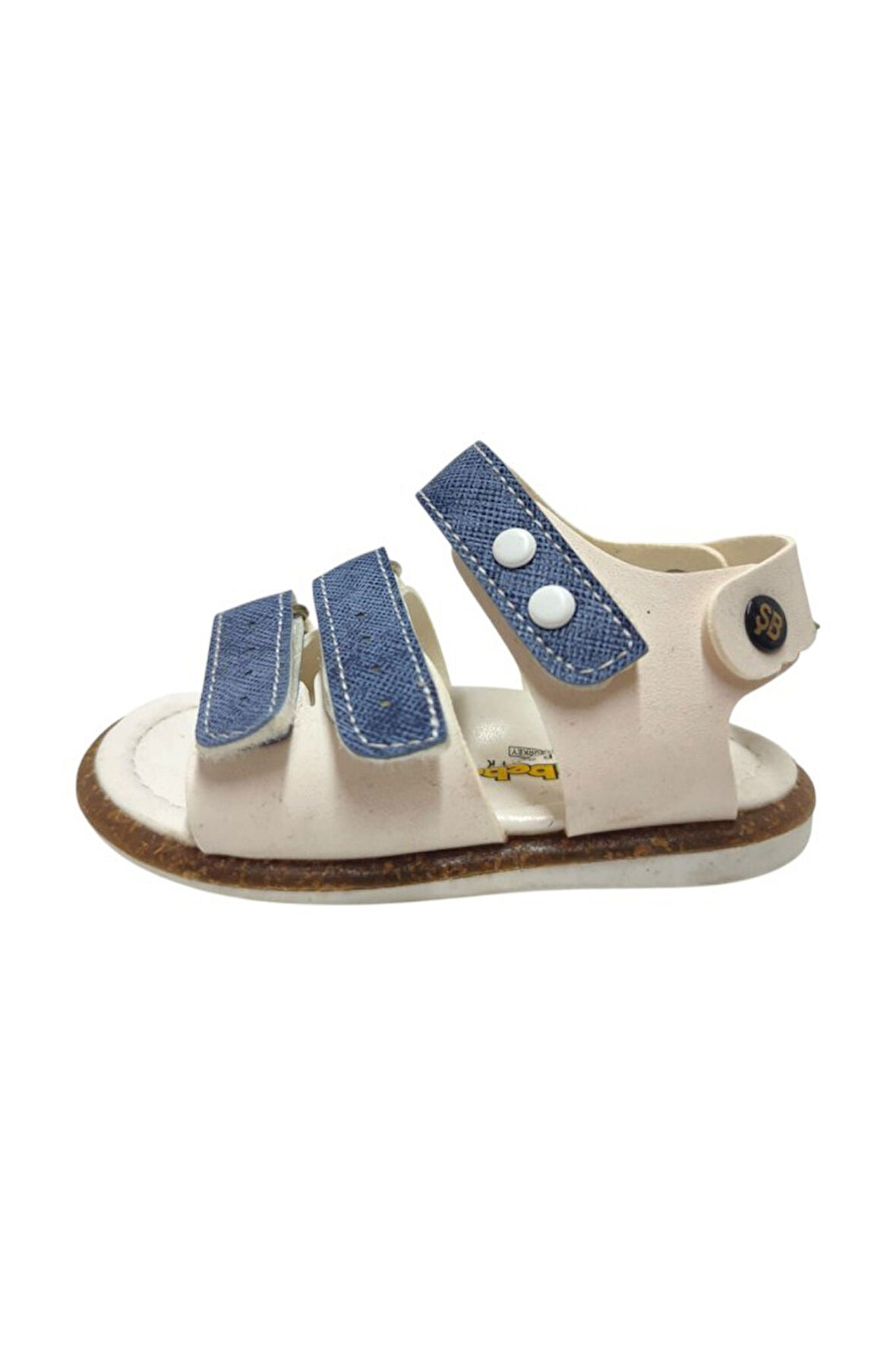 Şirinbebe 1715-20 Anatomik 3 Cırt Bant Erkek Çocuk Sandalet Beyaz Mavi 18-20