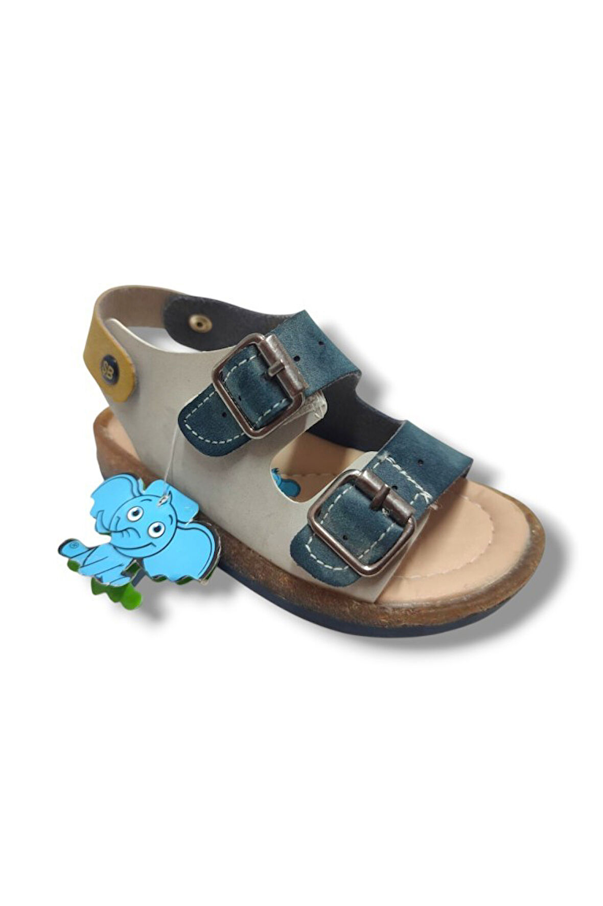 Şirinbebe 1725-20 2 Kemer Tokalı Erkek Sandalet Gri Sarı 21-25