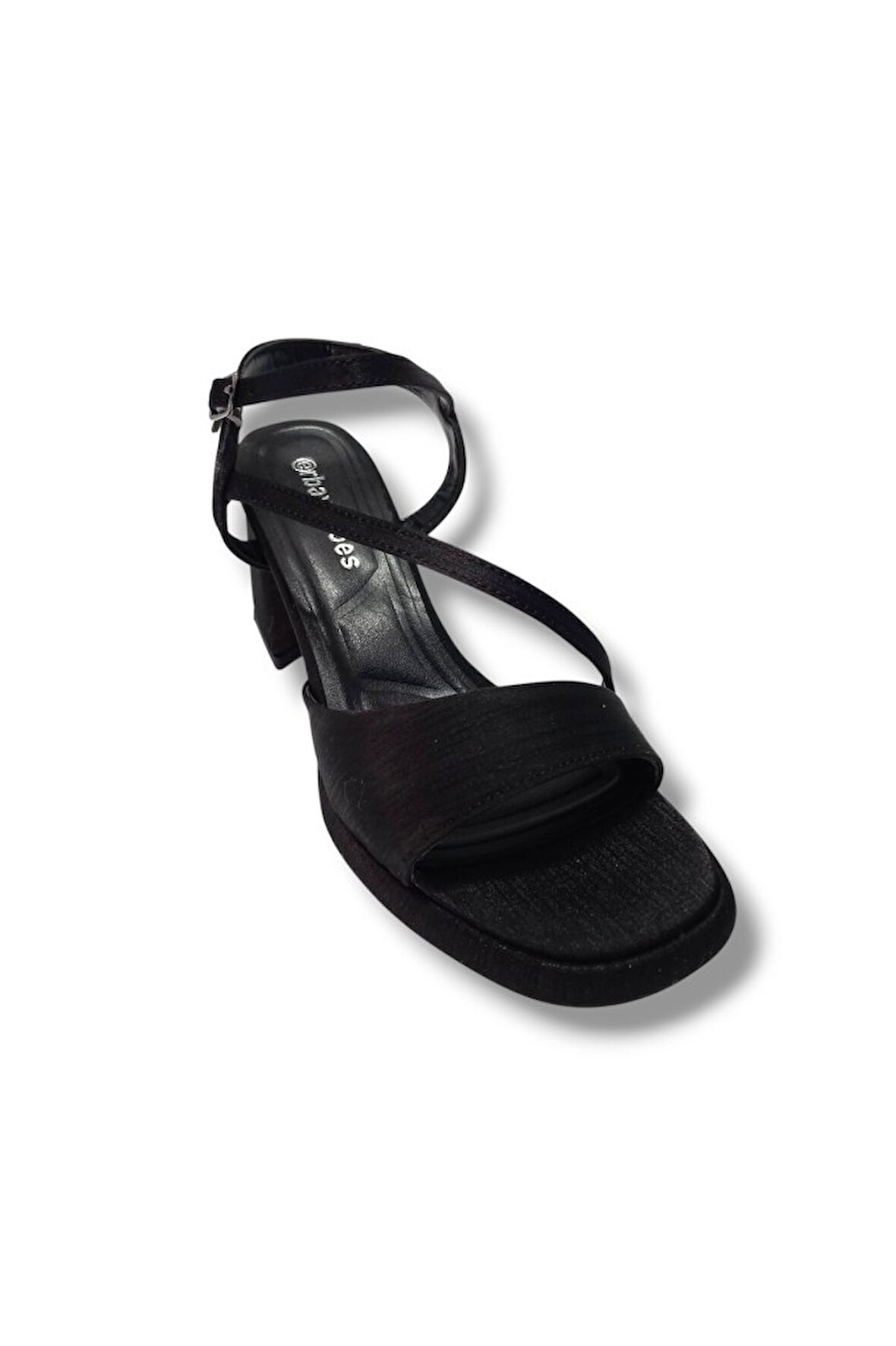 Erbay 402-25 Saten Kalın Topuk Anatomik Kadın Sandalet