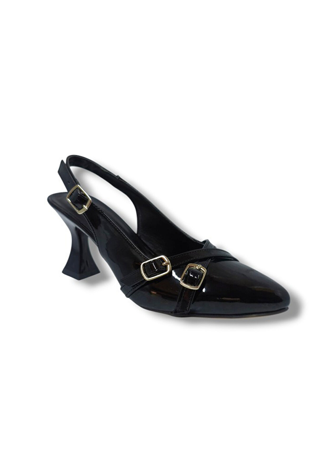 Mengi M901-25 Rugan Bantlı İnce Topuk Kadın Ayakkabı