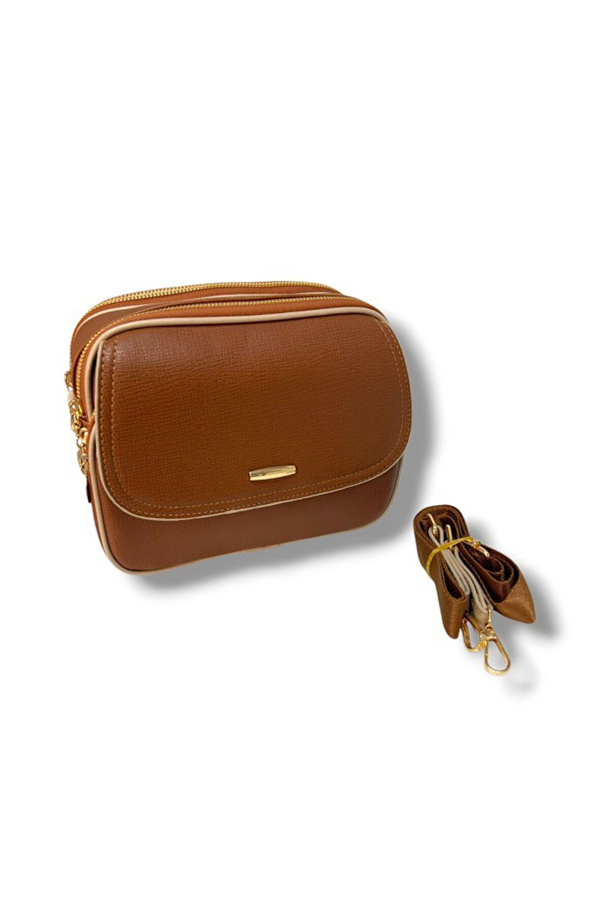 Cakgo 318-26 Deri 3 Bölmeli Çapraz Omuz Askılı Kadın Çanta