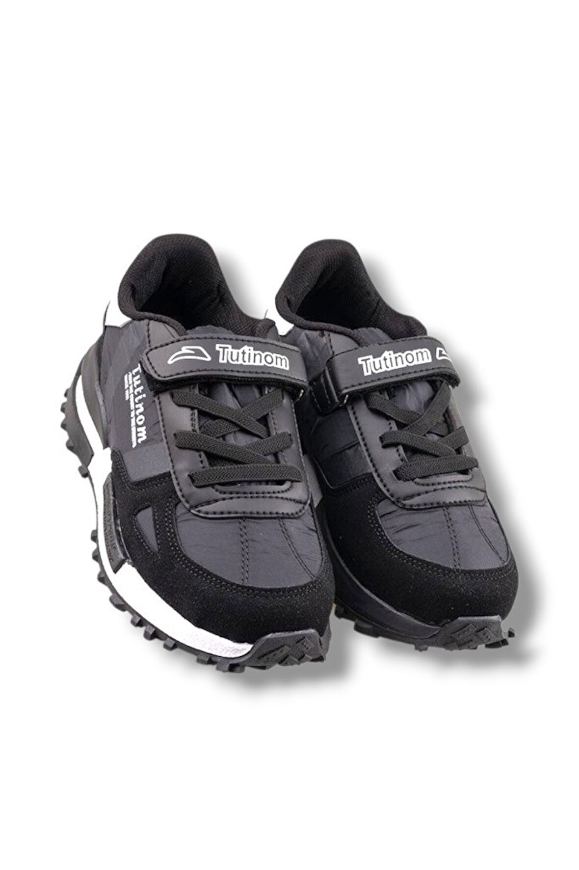 Tutinom 807-26 Anatomik Paraşüt Kumaş Çocuk Sneaker Siyah Beyaz 31-35