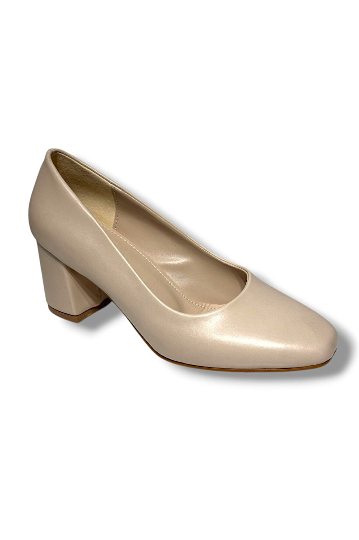 Cshoes 176-26 Cilt Deri Kare Topuklu Kadın Ayakkabı